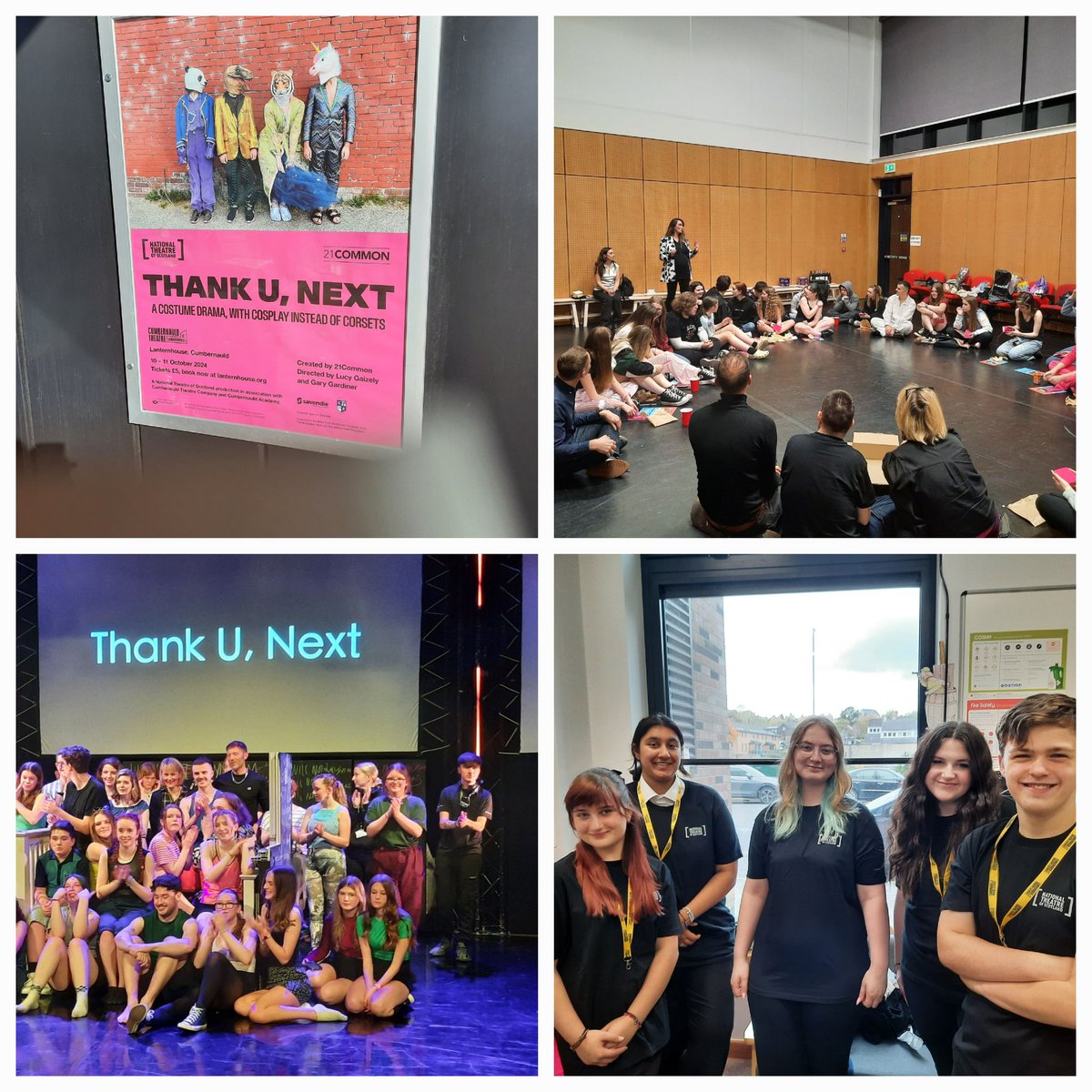 Last night saw the end of our time with pupils from <a href="/CumbernauldAcad/">Cumbernauld Academy</a> for <a href="/21Common/">21Common</a> Thank U, Next.
Many a tear was shed but also many friendships made and new skills learned as well as memories these young people will never forget.
<a href="/CnauldTheatre/">Cumbernauld Theatre</a> <a href="/NTSonline/">National Theatre of Scotland</a>