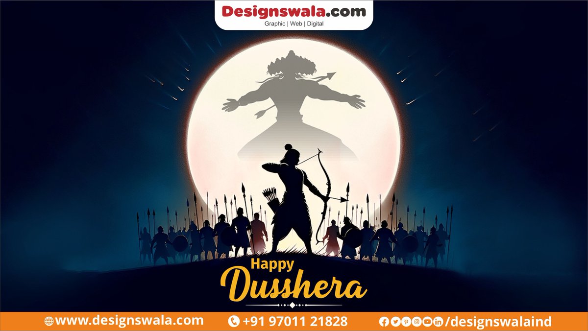 Happy Dussehra!

#Designswalacom #dussehra #happydussehra #navratri #festival #durgapuja #india #diwali #indianfestival #celebration #love #dussehraspecial #festive #vijayadashami #festivals #dussehrawishes #ram #culture #dussehrafestival #ravana #festivevibes #festiveseason