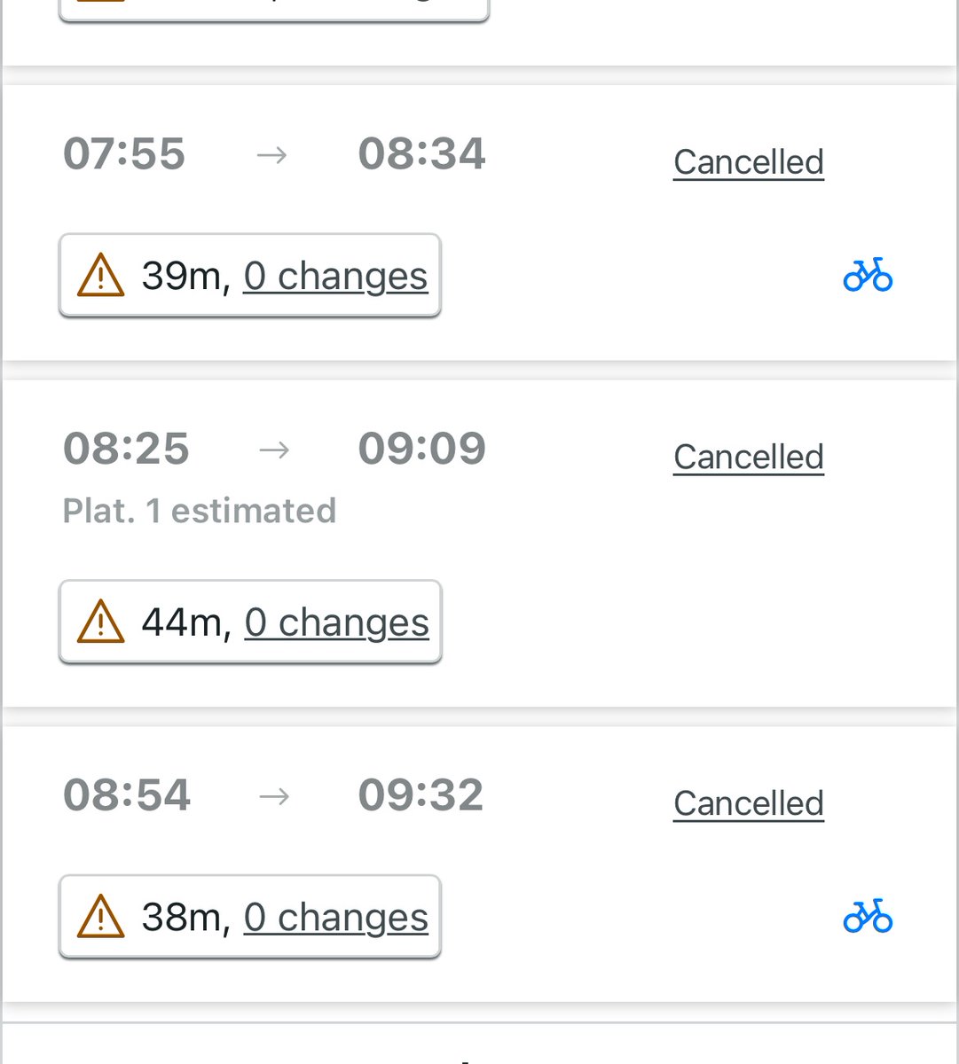 My daughter has to get to Sheffield today. She wanted to get the train but also planned for the inevitable disruptions given it’s the weekend and it’s cross country.  Thank god we did. It’s beyond a joke how utterly unreliable our public transport is.