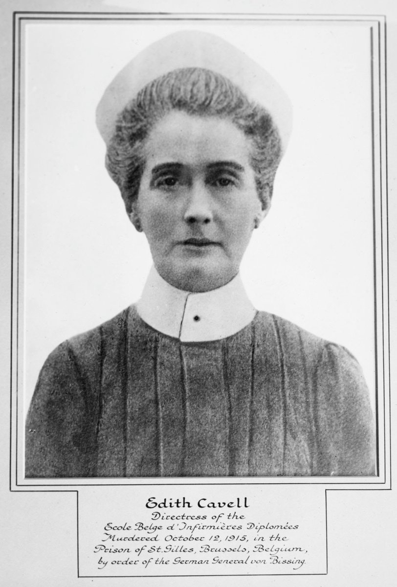 Today we remember the courage, conviction &amp; indomitable spirit of Edith Cavell. At 07:00 hours 109 years today she was executed by a firing  squad for treason . Her crime was to serve her country, heal the injured &amp; rescue the lost &amp; frightened. Our treasured Norfolk WW1 Nurse.