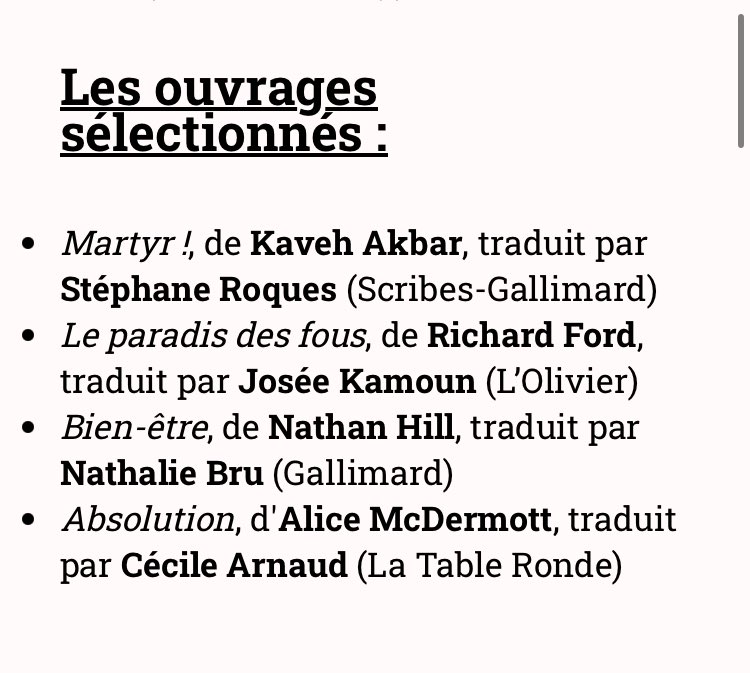 Ed_Scribes's tweet image. Martyr ! de Kaveh Akbar (trad. Stéphane Roques) est finaliste du Grand Prix de Littérature Américaine 🇺🇸 
Verdict le 12 novembre 🤞