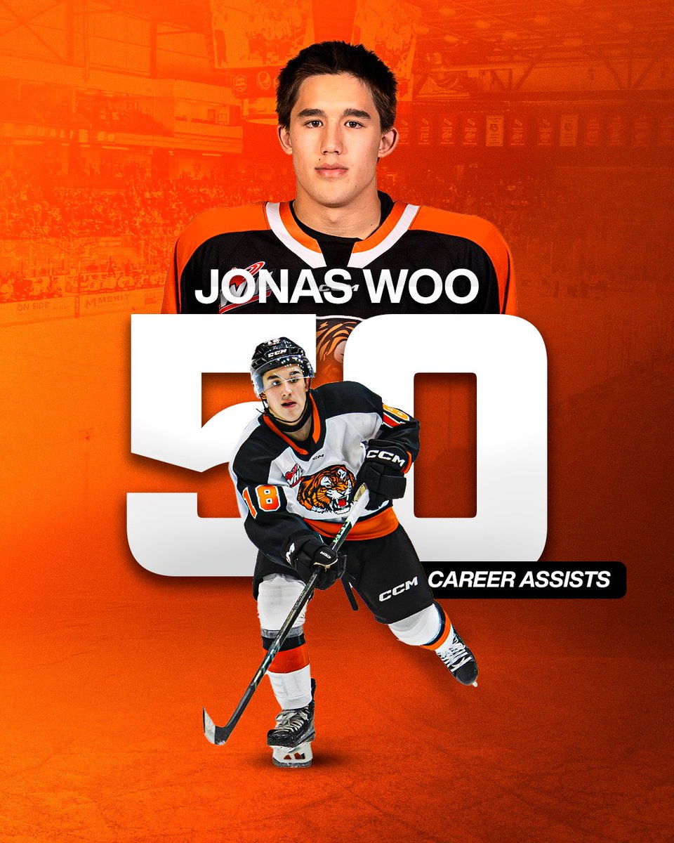 tigershockey's tweet image. 2 milestones in less than a week!

Join us in congratulating defenceman Jonas Woo, who recorded his 50th career assist in @TheWHL last night against the Brandon Wheat Kings!