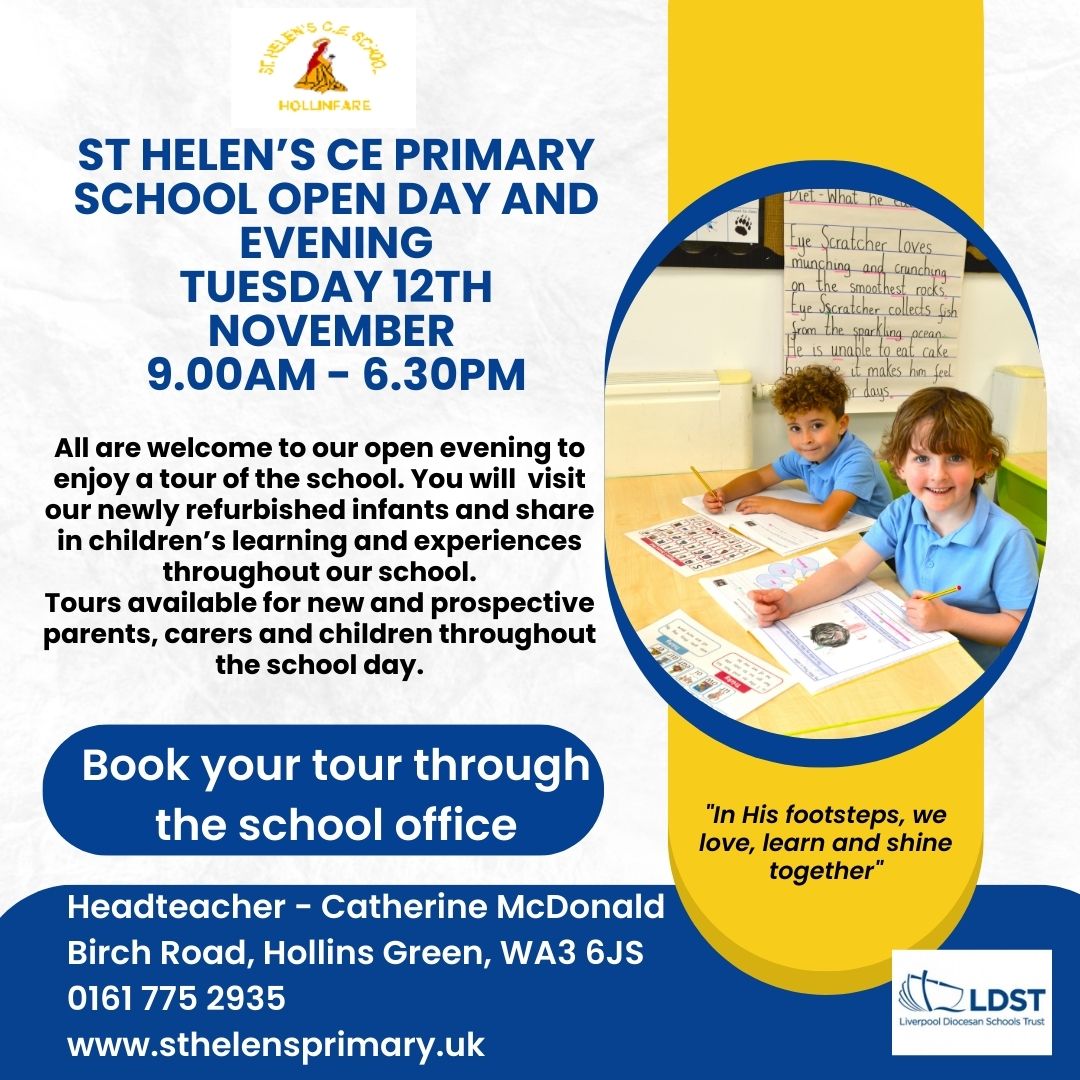 sthelensCEPS's tweet image. We look forward to welcoming you to our school on Tuesday 12th November #ShineTogether @LDSTEducation