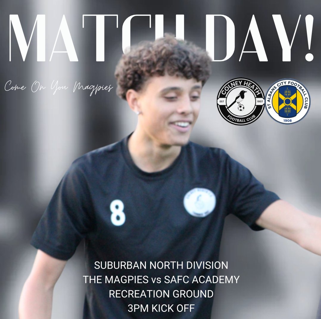 Colney Heath FC (@colneyheathfc) on Twitter photo UNDER 23s MATCH DAY!!!
Can’t make our trip to Cockfosters, then get down to the club and see our brilliant under 23s take on <a href="/stalbanscityfc/">St Albans City FC</a> academy in a reverse <a href="/suburban_league/">Official Suburban football league</a> fixture where we ran out 6-2 winners, 2 weeks ago!
£5 - £3 - £1
#ComeOnYouMagpies UNDER 23s MATCH DAY!!!
Can’t make our trip to Cockfosters, then get down to the club and see our brilliant under 23s take on <a href="/stalbanscityfc/">St Albans City FC</a> academy in a reverse <a href="/suburban_league/">Official Suburban football league</a> fixture where we ran out 6-2 winners, 2 weeks ago!
£5 - £3 - £1
#ComeOnYouMagpies