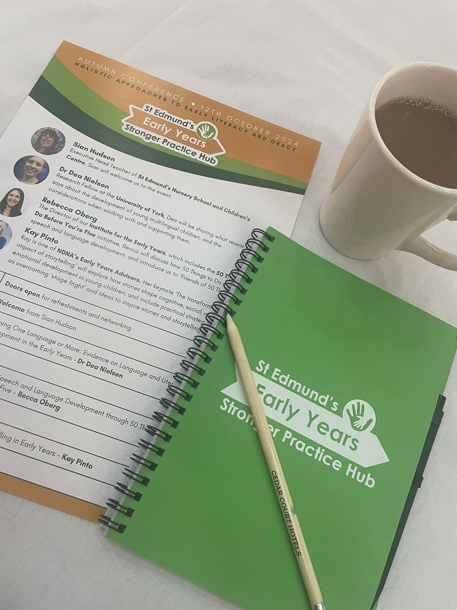 Ashlie_McG's tweet photo. Kicking off the weekend at the @StEdmundsEYSPH Early Years Stronger Practice Hub Autumn Conference! Excited for a day of learning, collaboration and fresh ideas with a coffee in hand. โ๏ธ๐ญ EYFS #StrongerPractice https://t.co/lm3QDpLD3W