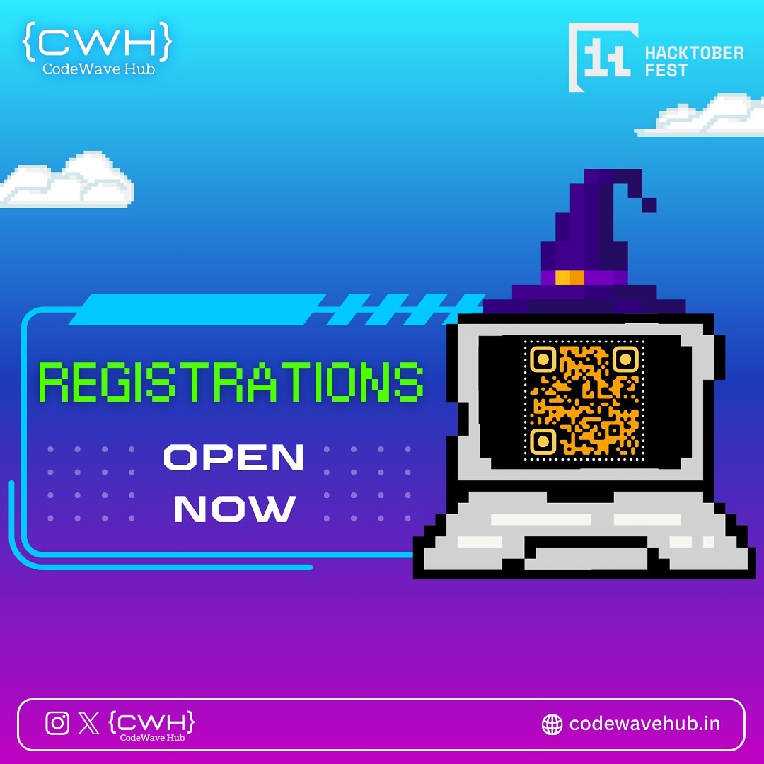 CodeWave Hub (@codewavehub) on Twitter photo ๐๐ฎ๐ฐ๐ธ๐๐ผ๐ฏ๐ฒ๐ฟ๐ณ๐ฒ๐๐ '24 registrations are officially OPENโผ๏ธ
โข
Join us for a dive into open source and make this October one to remember. ๐
โข
Sign up here ๐: lu.ma/ijae3div
(Scan the QR! ๐คณ๐ป)
โข
โข
#hacktoberFest #codewavehub #opensource #hyderabad #codefest ๐๐ฎ๐ฐ๐ธ๐๐ผ๐ฏ๐ฒ๐ฟ๐ณ๐ฒ๐๐ '24 registrations are officially OPENโผ๏ธ
โข
Join us for a dive into open source and make this October one to remember. ๐
โข
Sign up here ๐: lu.ma/ijae3div
(Scan the QR! ๐คณ๐ป)
โข
โข
#hacktoberFest #codewavehub #opensource #hyderabad #codefest