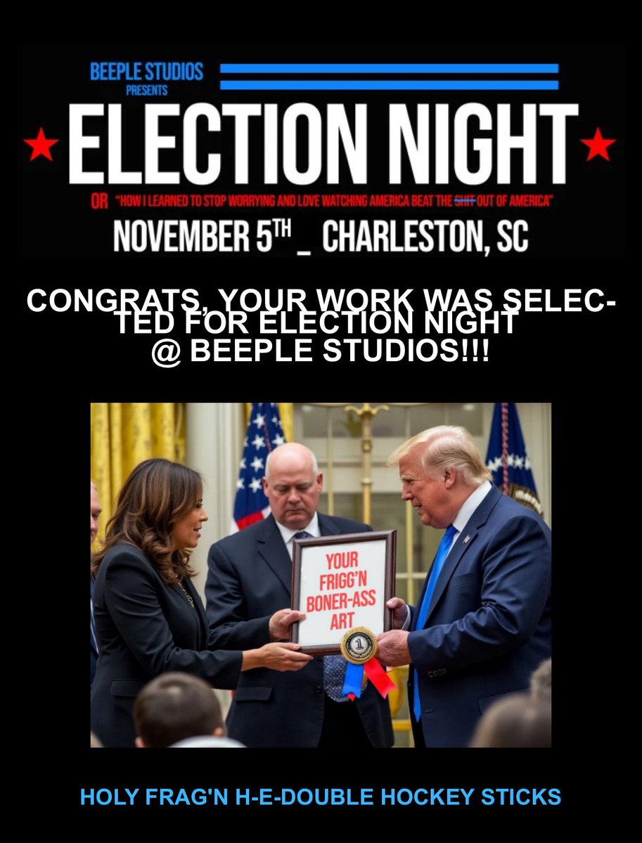 So incredibly proud: my artwork „Cracked Nation“ has been selected for being showcased at the election night in the legendary <a href="/beeple/">beeple</a> studios in Charleston! 👀❤️🚀