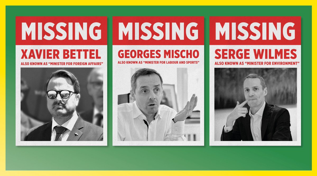 déi gréng (@deigreng) on Twitter photo <a href="/MerisSehovic/">Meris Šehović</a> @BernardDjuna <a href="/SamTanson/">Sam Tanson</a> En Deel vum CEO senger Ekipp duckt sech gären ewech wann et schwiereg gëtt. 👀Champione 🥇hors catégorie si wuel den Aussen-, den Aarbechts- an den Ëmweltminister. <a href="/MerisSehovic/">Meris Šehović</a> @BernardDjuna <a href="/SamTanson/">Sam Tanson</a> En Deel vum CEO senger Ekipp duckt sech gären ewech wann et schwiereg gëtt. 👀Champione 🥇hors catégorie si wuel den Aussen-, den Aarbechts- an den Ëmweltminister.