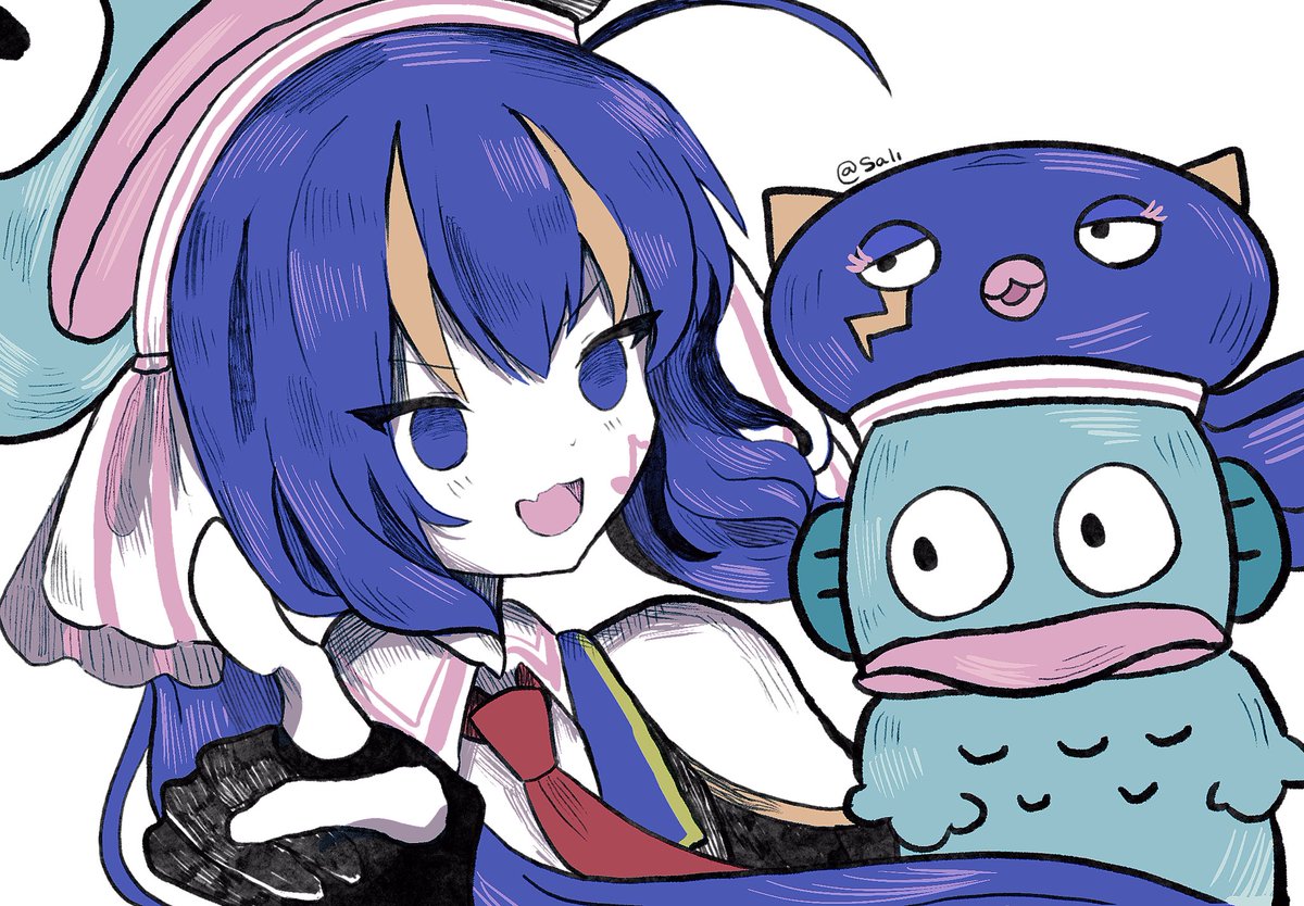 SaliTawanaka_21's tweet image. Una with Hangyodon! 🩵
#otomachiuna #VOCALOID