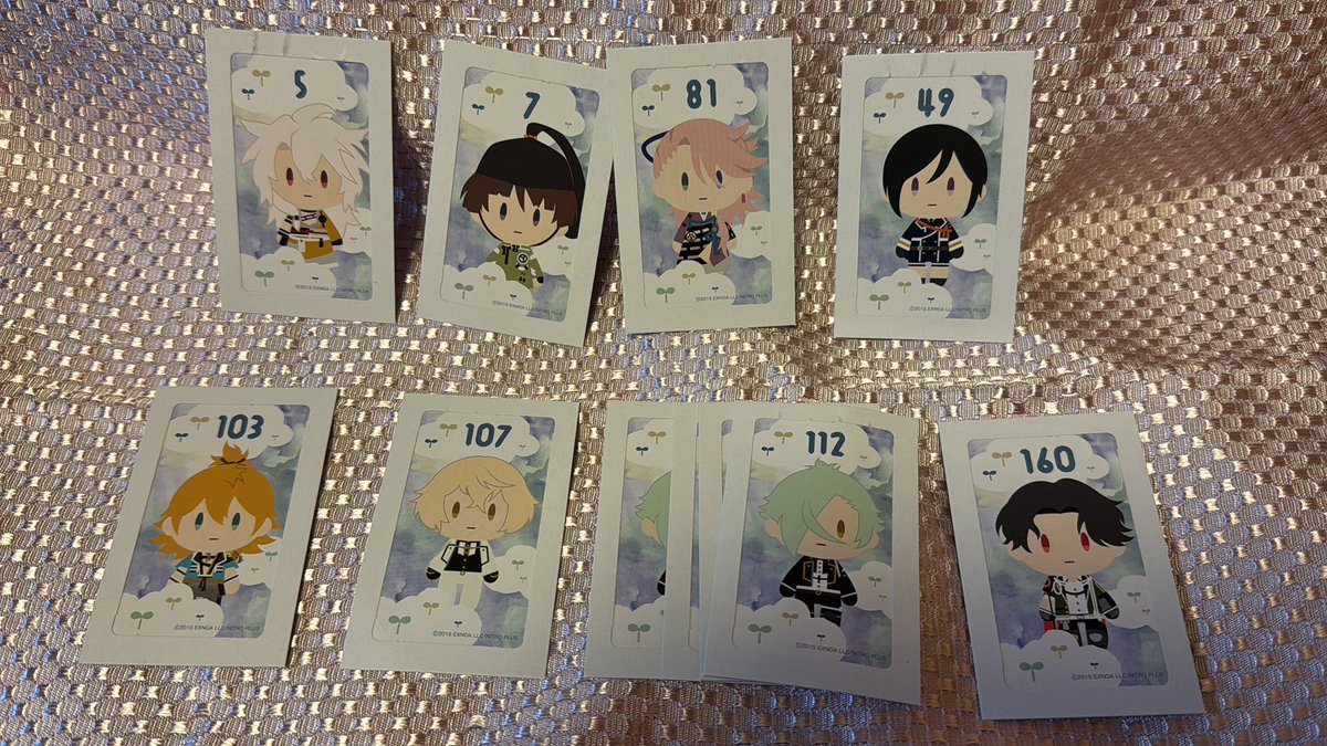 【譲渡】刀剣乱舞 御伴散歩 御伴くじ2 みんなのくじ

【譲】写真参照
【求】定価＋送料

買取していただいた方にはくじ券をお好きなものから選んで同封させていただきます。(綺麗に切れてなかったりちょっと折れてたりする物もありますのでご了承ください)
検索からでもお気軽にお声がけください。