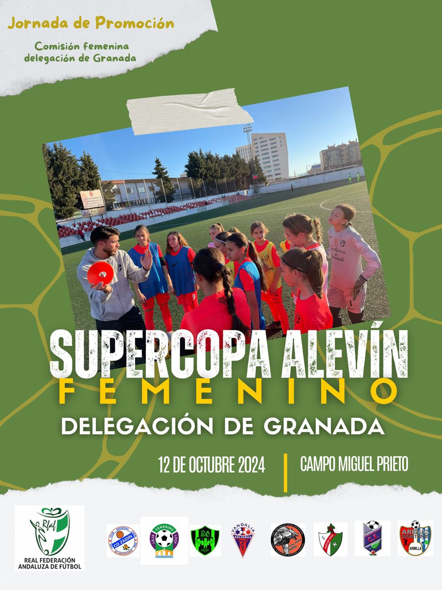 Hoy se disputa por primera vez la Supercopa Alevín de Fútbol Femenino de <a href="/RFAFGranada/">RFAF - Delegación de Granada</a> en el Campo Miguel Prieto. Suerte para los 8 equipos que la disputan, y enhorabuena por la iniciativa <a href="/BorjaOrt_Gr/">Borja Ortega</a> y <a href="/Rsmeritxell/">Meritxell Rubio</a>. Estaremos atentos a los resultados.