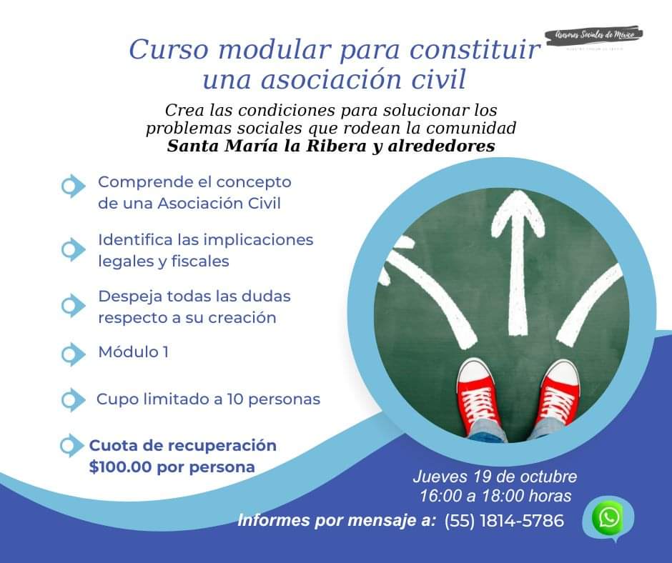 La sociedad tiene la facultad de organizarse y con ello tener la personalidad jurídica para planear, diseñar y ejecutar proyectos que favorezcan el desarrollo de su entorno. 
Actividades que serán parte de su objeto social.

Manda mensaje WhatsApp al 55 1814 5786, cupo limitado