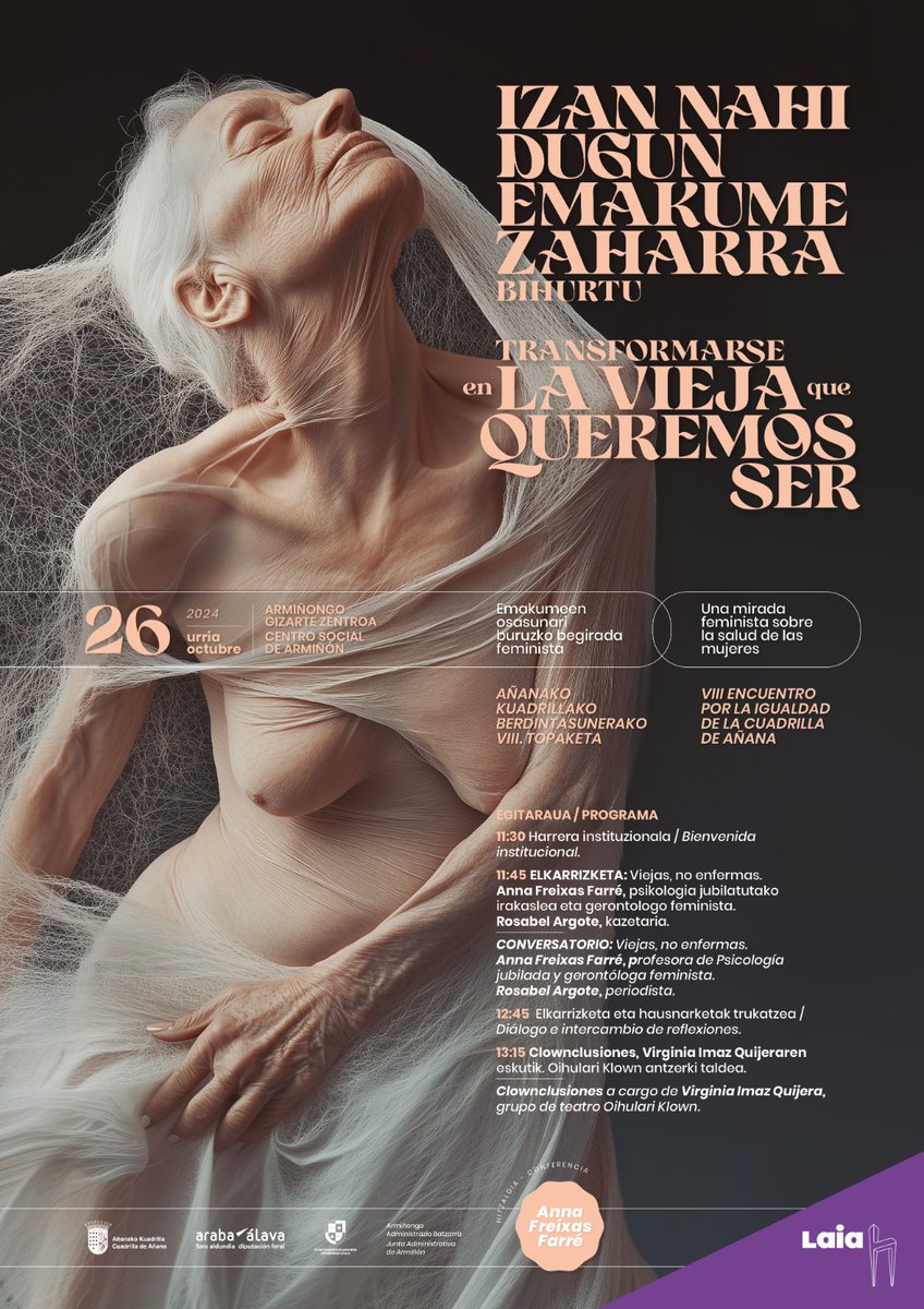 Transformarse en la vieja que queremos ser. Una mirada feminista sobre la salud de las mujeres 
🗨️ con @AnnaFreixasF 
📍 Centro social de Armilón
📅 26 de octubre 
✏️Diseño del cartel <a href="/milagrosalurde/">Milagros a Lurdes. Comunicación Transformadora</a>. Explicación 👇🏽
lantaronsaberes.blogspot.com/2024/10/viii-e…