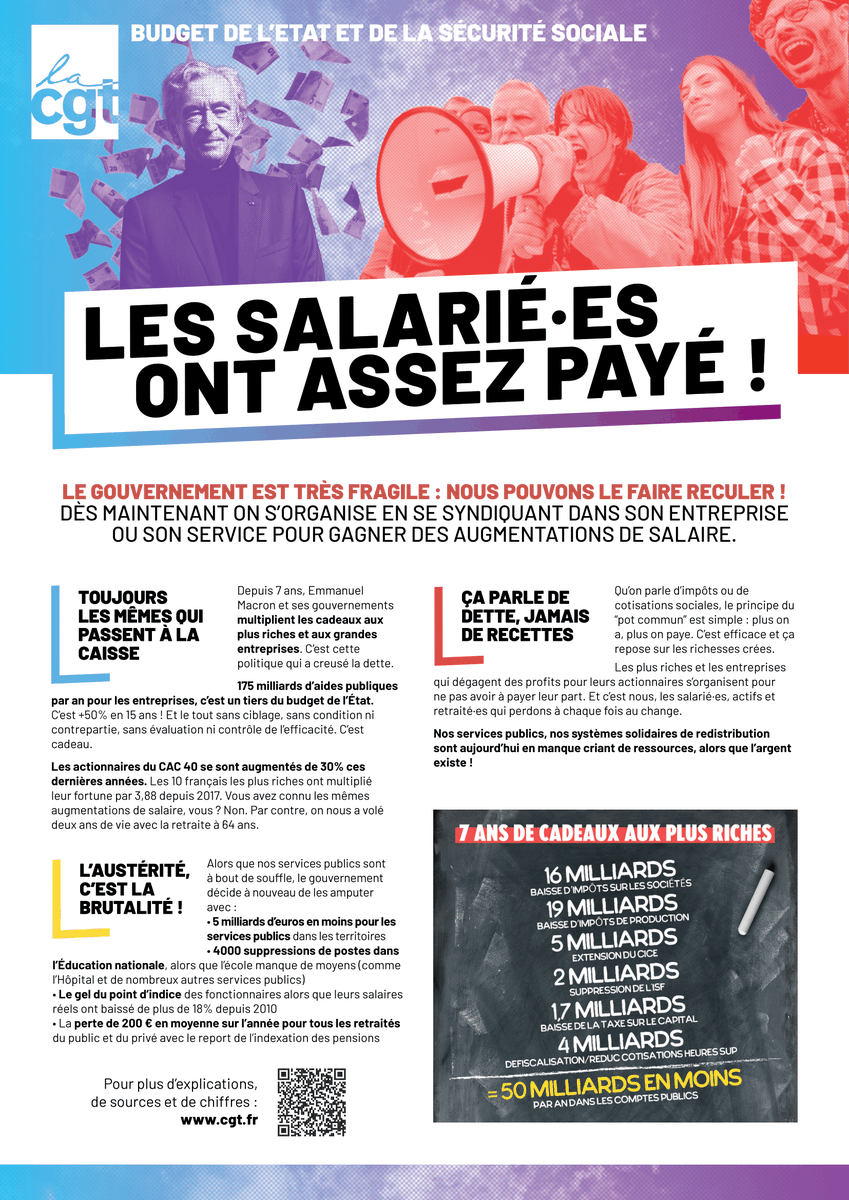 G_Bourdic's tweet image. 💥 Les #salariés, #retraités, #chômeurs ont assez payé !
👉 Organisons nous sur les lieux de travail
👉Syndiquons nous à @lacgtcommunique 
👉Préparons la riposte qui s&apos;impose dans l&apos;unité la plus large
