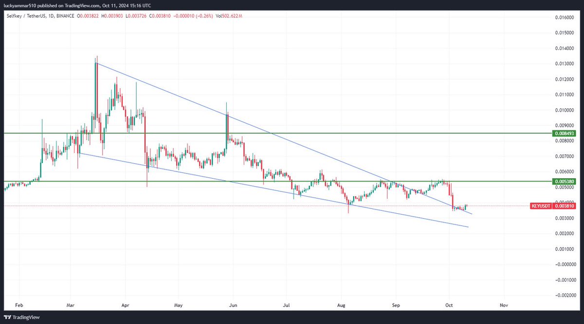 Cryptobullmaker's tweet image. People who understand this $key s chart will never miss it ✍️

Its most beautiful fallingwedge breakout retest chart 📈

And v obersold on daily holded well with bullish divergence 

News coming out v soon 

Buy low and have some patience ❤️