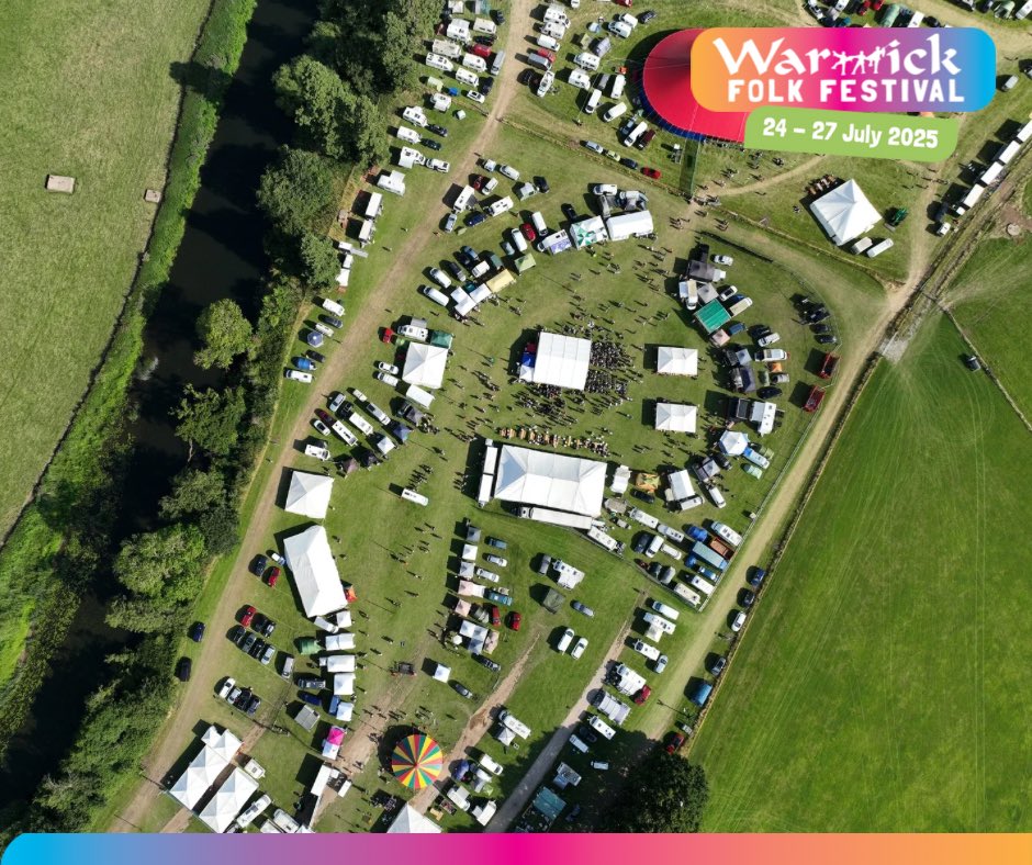 Check out the festival village from the skies! Where are you going first when you arrive on site? 
#warwick #warwickfolkfestival #folkmusic #folkfestival