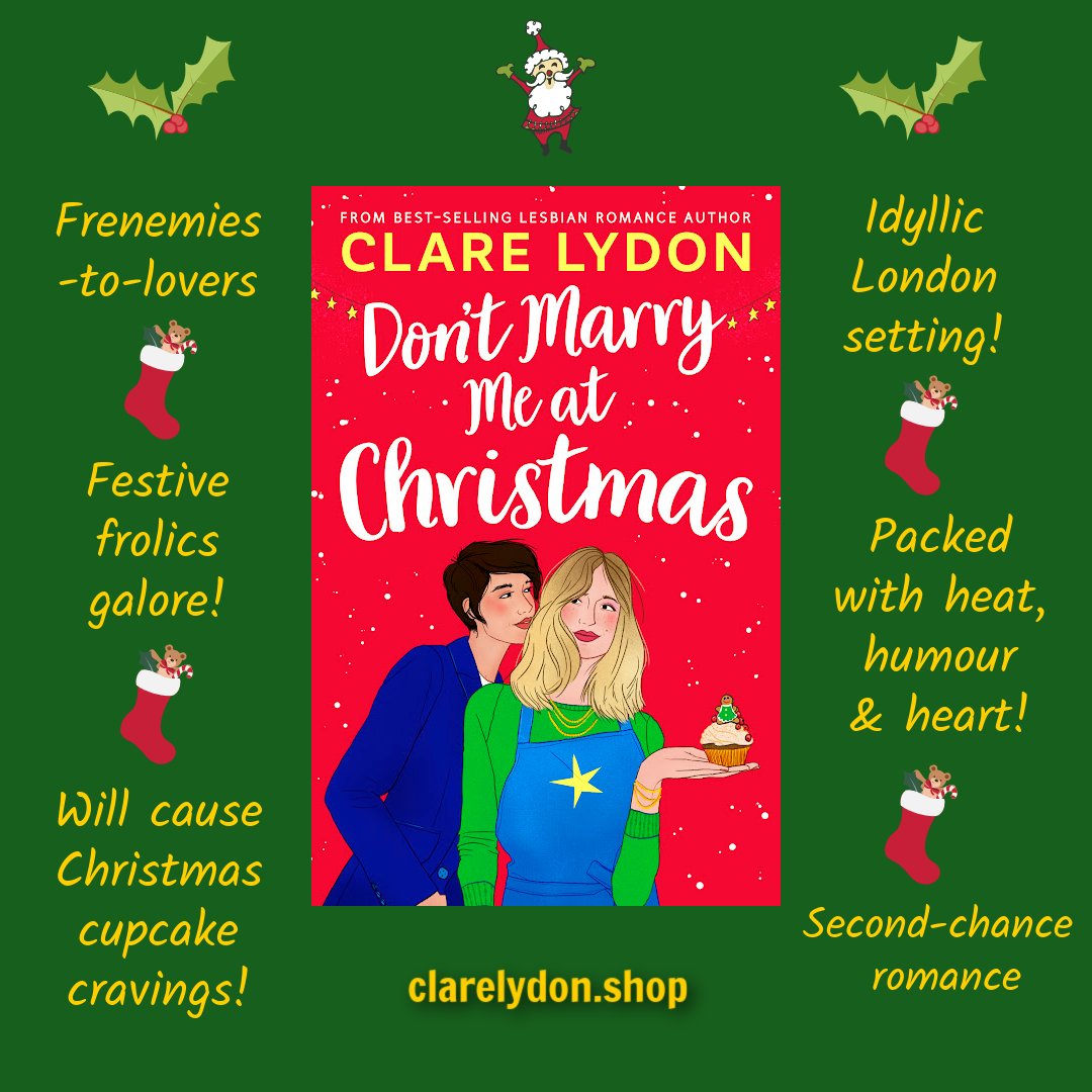 Need reasons why you should buy my latest festive romance, Don't Marry Me At Christmas? Here are six solid reasons to get your Christmas romance on! clarelydon.shop/products/dont-… #lesbian #lesfic #lesbianfiction #sapphic #queer