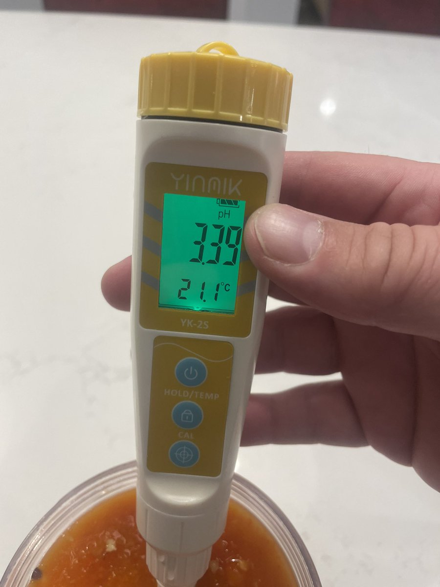 I bottled my first fermented hot sauce a couple days ago and put it to its first taste this morning on my eggs. Man, is this stuff good. If you’re not making fermented hot sauce, you should be. This is supposed to be mango habanero, but it’s waaayy more habanero than mango 😂🤣🌶️