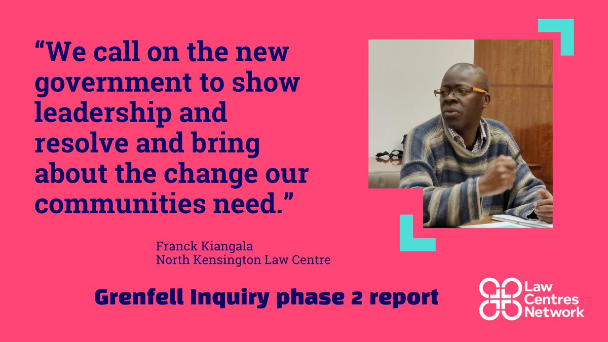 Located in the shadow of Grenfell Tower, @NorthKenLC has helped the survivors, their families and other local residents since day one of the disastrous fire.

The Law Centre has responded to a recent report from the Grenfell Tower Inquiry.
🔗 lght.ly/bifk34e