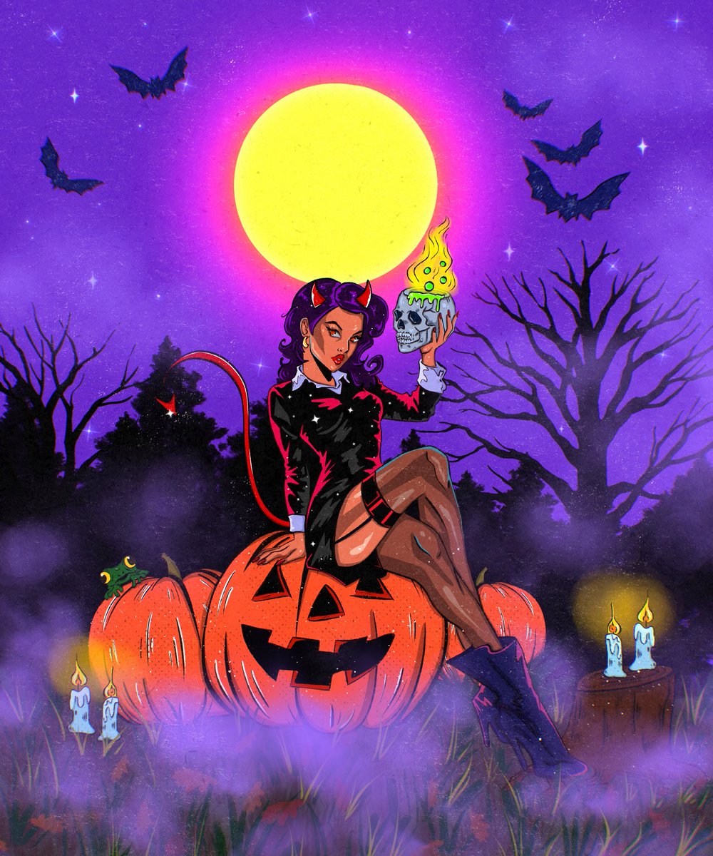 Good morning friends ☀️

Yesterday I posted a new drop in my favorite collection 🎃🔥
I hope you like it 😌

Demons have fun in the night🤘😈

Digital art

Boo..!👻 collection
5/5 ed.
13 XTZ⚠️

objkt.com/tokens/KT1Wye8…