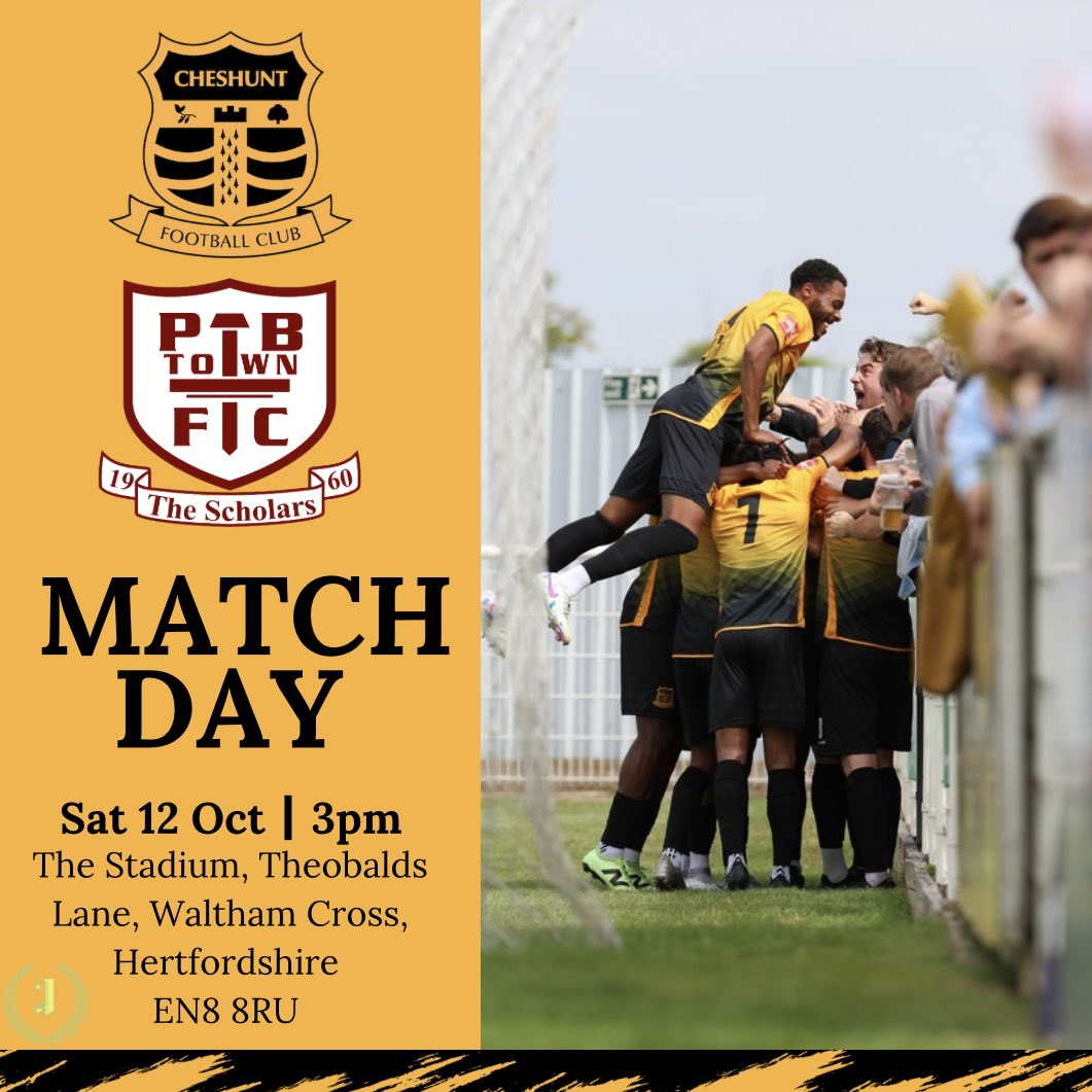 cheshuntfcscore's tweet photo. 🟠𝐌𝐀𝐓𝐂𝐇 𝐃𝐀𝐘🟠
Derby Day! The Ambers are home today 🦁 
 
🆚@pbtfc 
⏰3pm
🏟Theobalds Lane, EN88RU
🎟 Ticket prices at the stadium: Adult £14, £10 Concession, Under 17-13’s £6, Under 12 £2 
 
The players cannot wait to see all the fans🦁
#cheshuntfc  
#nonleaguefootball https://t.co/p3cVahQkSs