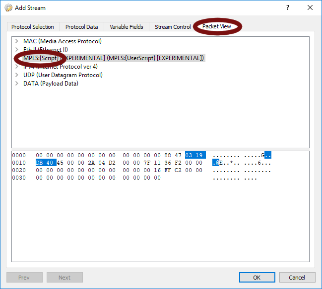 ostinato's tweet image. 🚀Generate generate MPLS packets using Ostinato User Script!
1️⃣Write a script defining your MPLS header.
2️⃣Compile the script to ensure success.
3️⃣Validate your MPLS packets in Wireshark!
Perfect for custom protocol testing! 💻
#MPLS #Ostinato #NetworkTesting