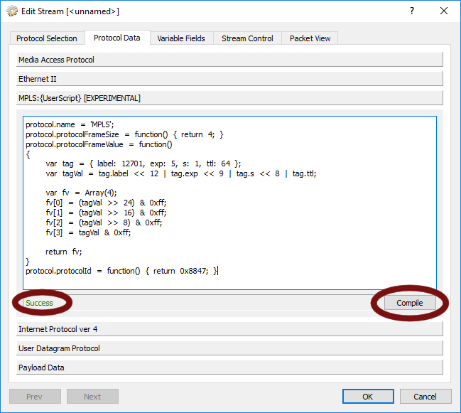 ostinato's tweet image. 🚀Generate generate MPLS packets using Ostinato User Script!
1️⃣Write a script defining your MPLS header.
2️⃣Compile the script to ensure success.
3️⃣Validate your MPLS packets in Wireshark!
Perfect for custom protocol testing! 💻
#MPLS #Ostinato #NetworkTesting