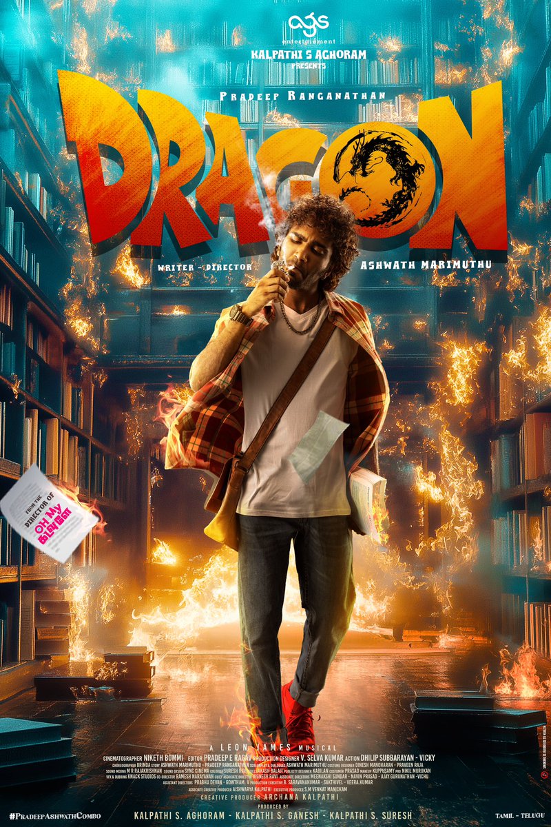 AGS Entertainment (@ags_production) on Twitter photo Konjam fire ah !! 🐉💥
#DragonFirstLook 🔥
<a href="/pradeeponelife/">Pradeep Ranganathan</a> in & as #Dragon
A <a href="/Dir_Ashwath/">Ashwath Marimuthu</a> Araajagam 💥🧨
A <a href="/leon_james/">Leon James</a> Musical 🎵
#PradeepAshwathCombo
#KalpathiSAghoram #KalpathiSGanesh #KalpathiSSuresh
<a href="/archanakalpathi/">Archana Kalpathi</a>
<a href="/aishkalpathi/">Aishwarya Kalpathi</a>
<a href="/Ags_production/">AGS Entertainment</a>
<a href="/venkat_manickam/">S.m venkat manickam</a> Konjam fire ah !! 🐉💥
#DragonFirstLook 🔥
<a href="/pradeeponelife/">Pradeep Ranganathan</a> in & as #Dragon
A <a href="/Dir_Ashwath/">Ashwath Marimuthu</a> Araajagam 💥🧨
A <a href="/leon_james/">Leon James</a> Musical 🎵
#PradeepAshwathCombo
#KalpathiSAghoram #KalpathiSGanesh #KalpathiSSuresh
<a href="/archanakalpathi/">Archana Kalpathi</a>
<a href="/aishkalpathi/">Aishwarya Kalpathi</a>
<a href="/Ags_production/">AGS Entertainment</a>
<a href="/venkat_manickam/">S.m venkat manickam</a>