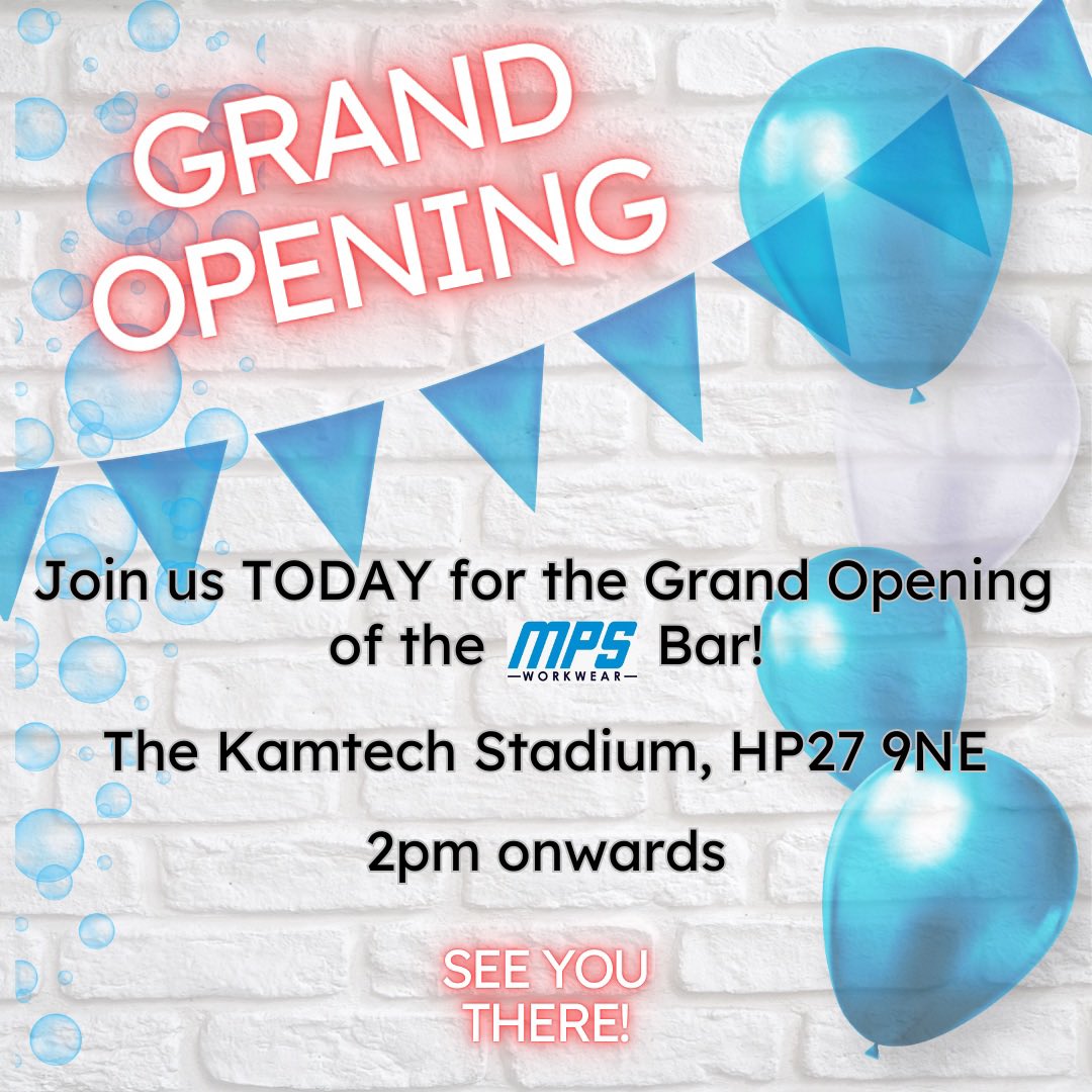 📣 GRAND OPENING 📣

➡️ Join us TODAY as we launch the new <a href="/mpsworkwearcouk/">MPS Workwear</a> Bar

🕒 2pm onwards at the KAMTECH Stadium

👋 See you there!

<a href="/kamtechgarage/">KAMTECH</a> <a href="/mpsworkwearcouk/">MPS Workwear</a> <a href="/PlacesL24140/">Places leisure</a>