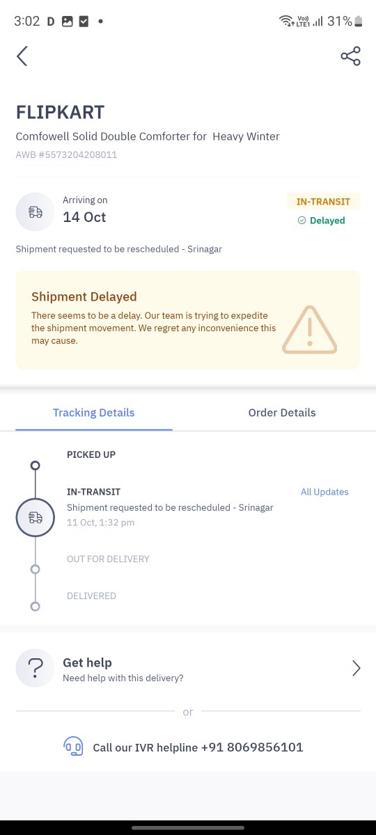 MohammadAimer's tweet photo. @delhivery @Truecaller @BizTruecaller I will recommend flipkart to never partner with Delhivery.
Snap attached below was out for delivery from last 3 days 
@Flipkart @flipkartsupport   @delhivery https://t.co/pnZbdV06NL