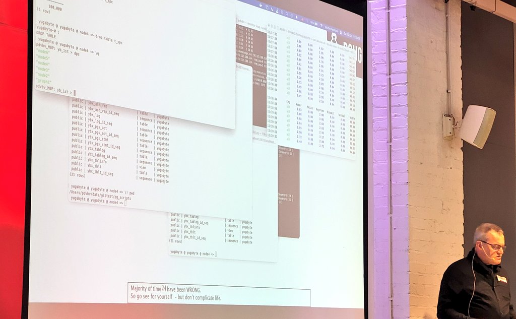 FranckPachot's tweet image. Nice to see a demo on #YugabyteDB at @POUG_ORG #POUG2024 by @pdevisser