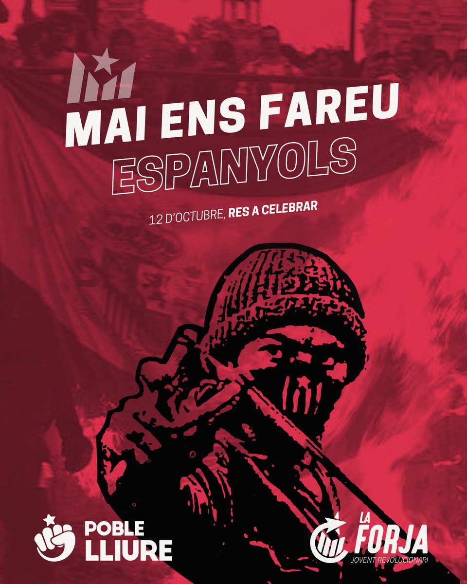🔥🇪🇸 L'espanyolisme vol reduir la nostra llengua i identitat nacional al folklorisme perquè la nostra consciència com a poble és l'obstacle més gran per a la sostenibilitat de la seva ocupació.

🗣️ Que ho tinguin clar per molt que ho intentin: Mai ens fareu espanyols!