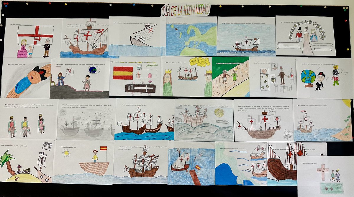 ceipsolardelcid's tweet photo. Feliz #DiaDeLaHispanidad 
Los alumnos de 6º del @ceipsolardelcid recordamos a Cristóbal Colón y sus viajes que cambiaron la historia. 

Dibujamos y aprendemos sobre Colón en este día. 
¡Una forma divertida de entender nuestra historia y cultura!
#cristobalcolón 
#12DeOctubre https://t.co/sbIFSIQwCf