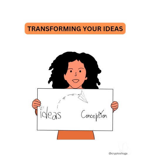 cryptoshuga's tweet photo. Idea to Conception 

Lots of writers get stuck in the idea stages of their content. 

You know what you want to write.  To an extent. 

But not how. This deadend isn't due to linguistics failure or a shortcircuit in the language part of your brain.

I'll show you the bridge https://t.co/hza342zpez