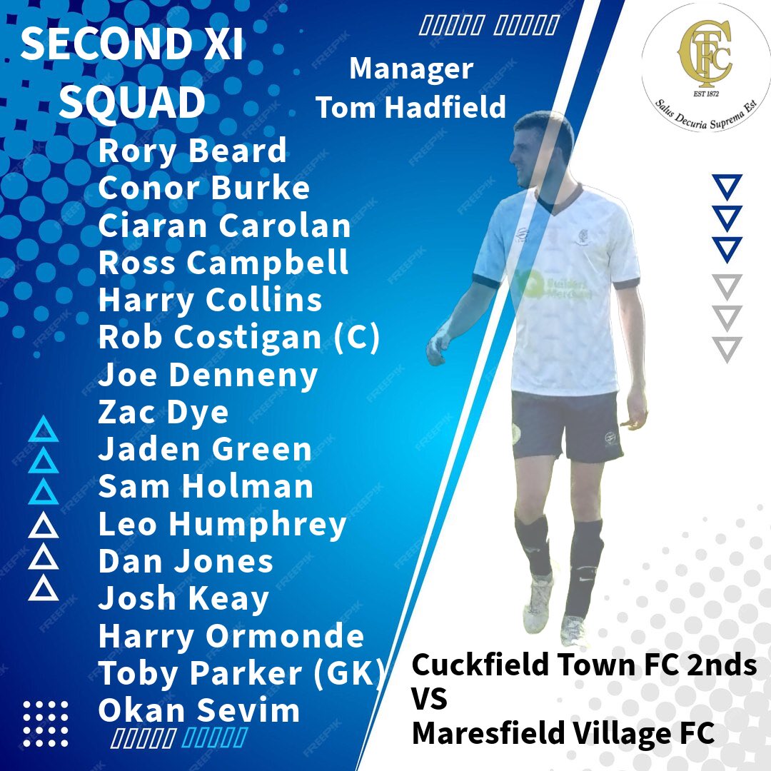 ⚽️MATCH DAY SQUAD⚽️

Here is your second team squad for todays league fixture. Travelling away to maresfield, good luck fellas!

#COYWB