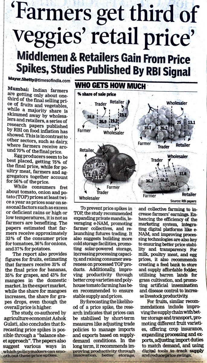 pradhan_ask's tweet image. #Middlemen_Traders skim #Farmers of their sweat &amp;amp; blood. Farmers get hardly 1/3rd of #RetailPrice. Middlemen fund Ruling class. So minimal action against #Hoarders.
Jai ho ⁦@CMO_Odisha⁩ 
⁦@SecyChief⁩ 
⁦@PravatiPOdisha⁩ 
⁦@Food_Odisha⁩ 
⁦@SFC_Odisha⁩