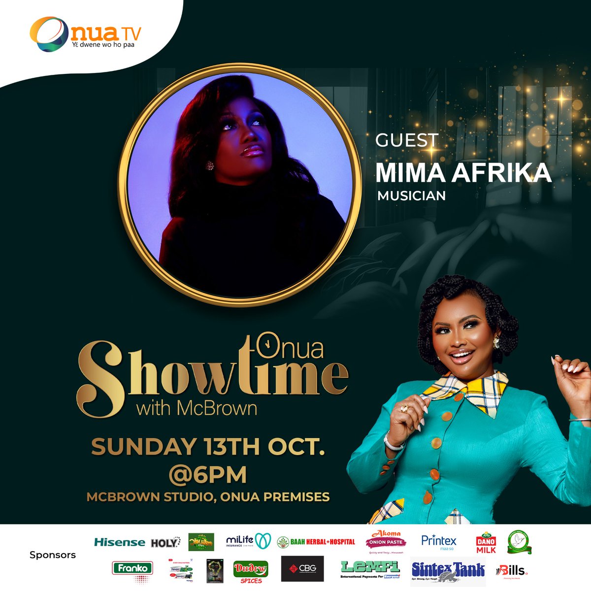 MimaAfrikaMusic's tweet photo. Onua showtime with the empress Nana Ama Mcbrown on @OnuaTV  tomorrow (Sunday)is going to be on fire 🔥.
#onuashowtime #onua #onuatv https://t.co/diwNmqGQ9I