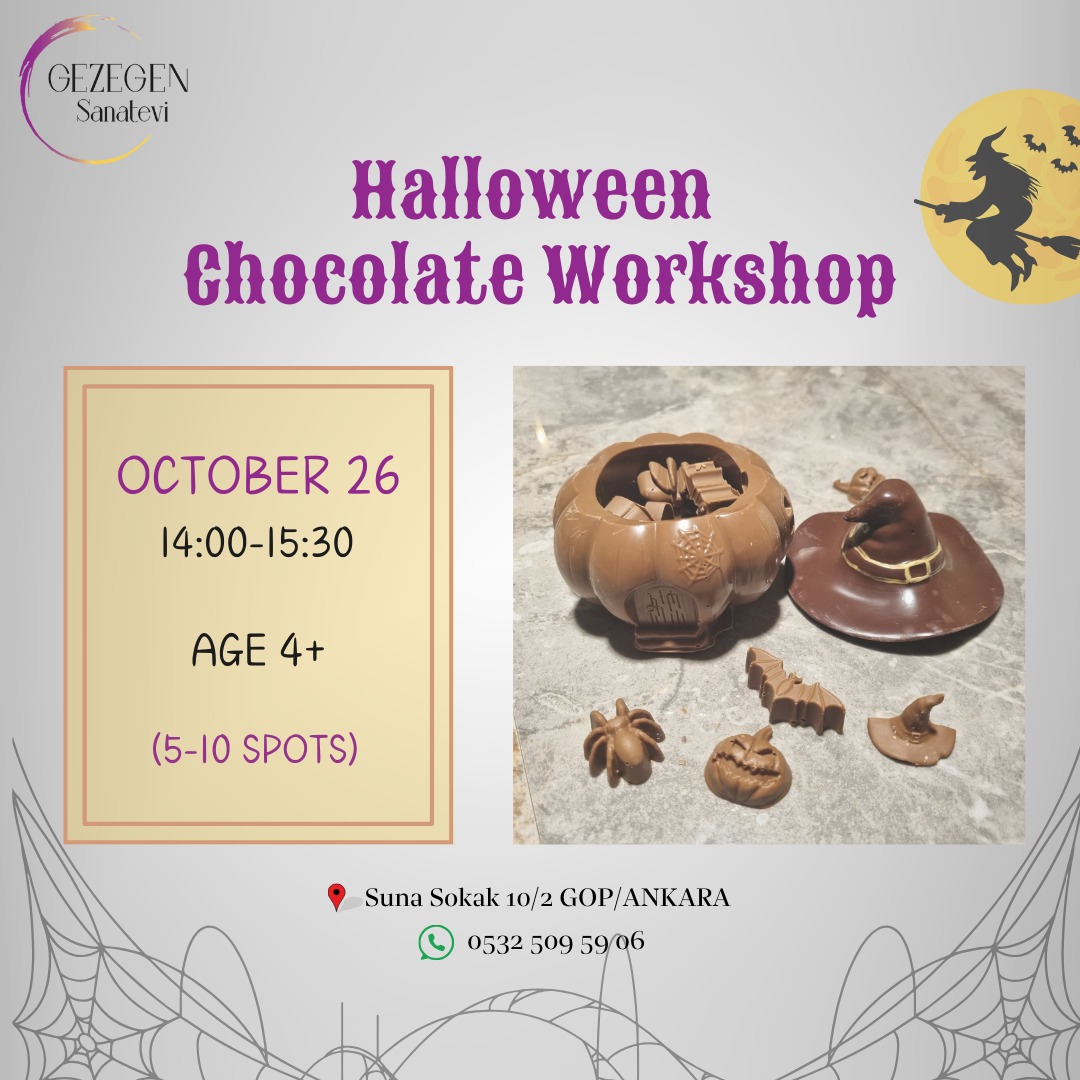 It is the funkiest month of the year🎃

Why don't you celebrate it with us making Halloween chocolate and having fun👻

Please leave a comment for further questions or to register 🧟

#halloween #halloweenworkshop #cadılarbayramı #cadılarbayramıetkinligi #cadılarbayramıeğlencesi