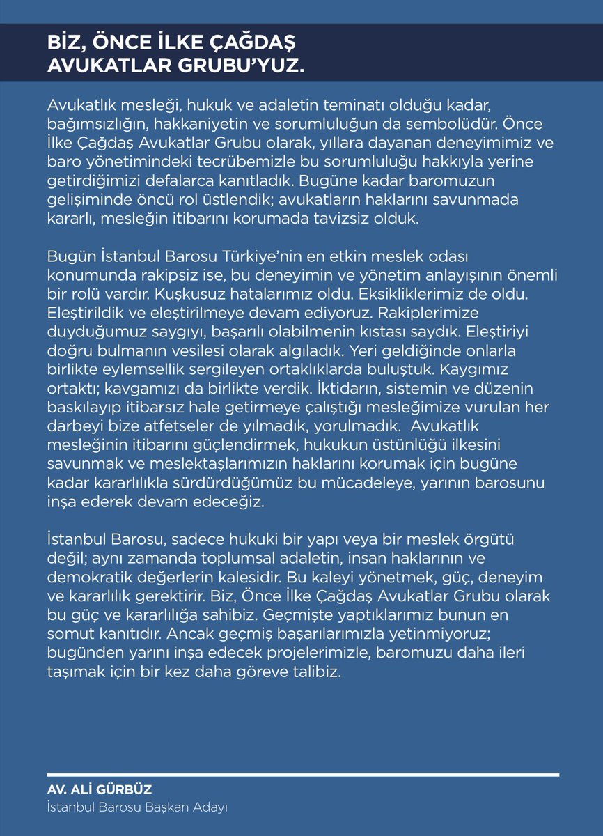 Değerli meslektaşlarımız,

Büyük bir özen ve titizlikle, genç meslektaşlarımızın fikirleri ve talepleri doğrultusunda; mesleğimizin sorunlarını merkeze alarak hazırladığımız proje kitapçığımızı bu flood içerisinde inceleyebilirsiniz.