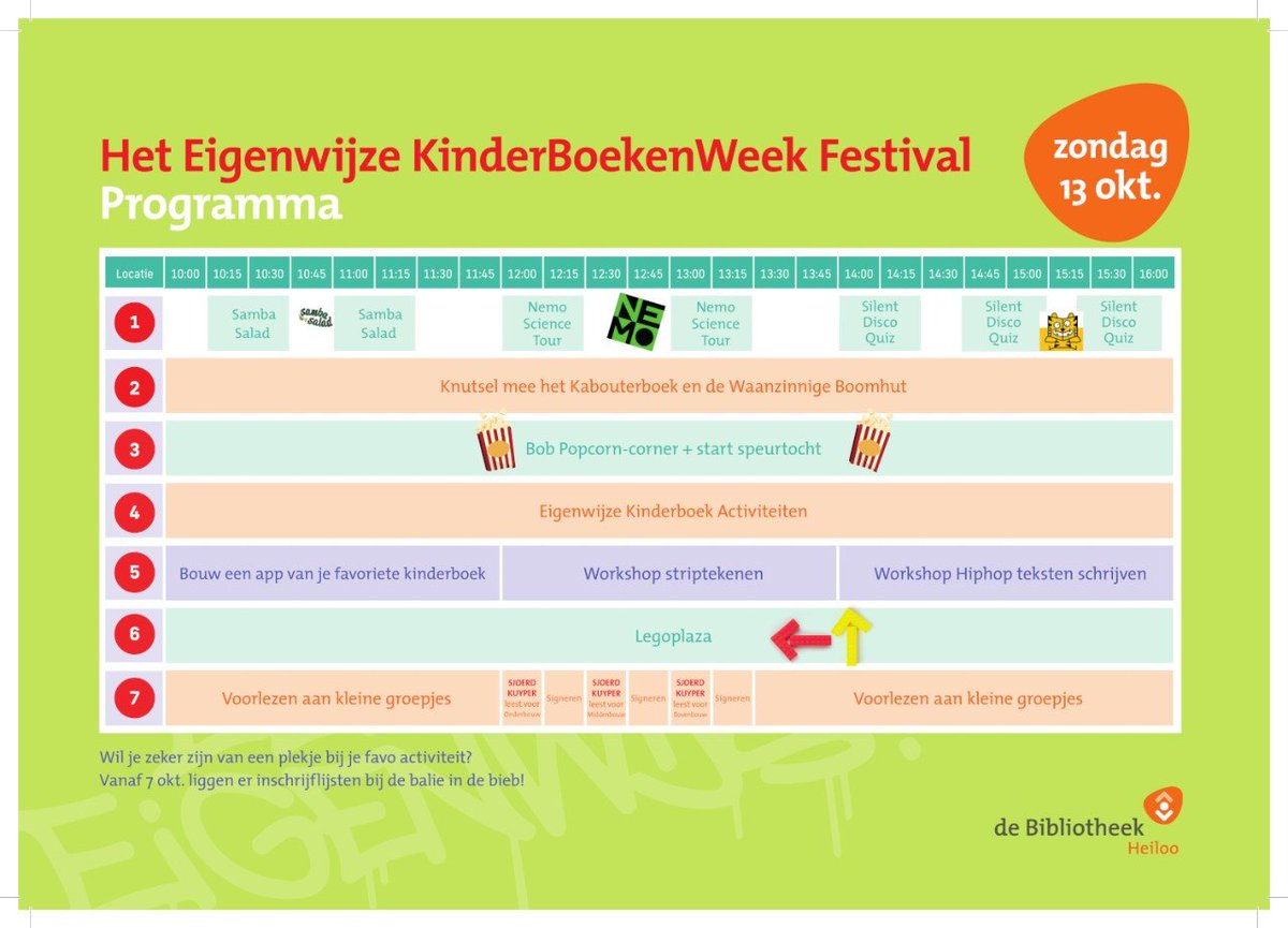 Bibliotheek #Heiloo organiseert morgen, zondag 13 oktober, 'Het Eigenwijze Eigen Kinderboekenweekfestival'. Een feest voor alle kinderen uit Heiloo tussen de 4 en 12 jaar! Mis het niet! Aanmelden via: tinyurl.com/bdfjdtmx <a href="/KBweek/">Kinderboekenweek</a>