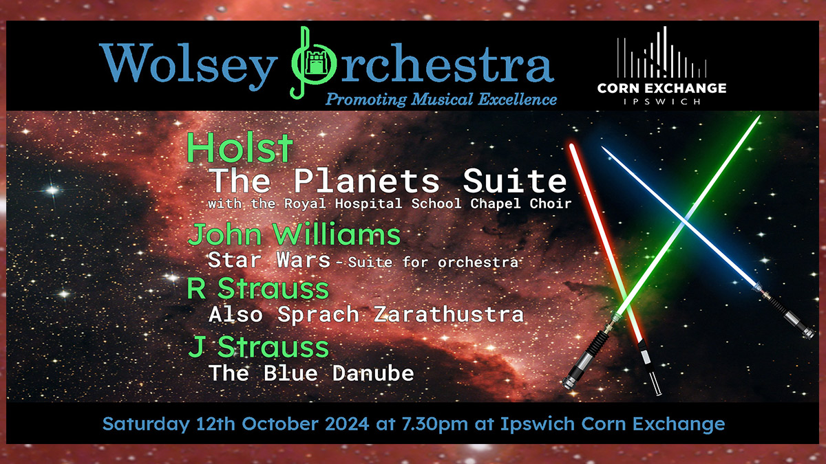 Wolsey Orchestra (@wolseyorch72) on Twitter photo Concert day!
🎟 bit.ly/WolseyTicketsO…
☎️ 01473 433100
🌖☄️🌌 🌊🔭 🚀👩🚀🎶🎻🎺📯🥁
#Ipswich #suffolk #concert #orchestra
#holstplanets #starwars #zarathustra #bluedanube
<a href="/Andrew_C_Morley/">Andrew Morley</a> <a href="/rhs_music/">Music at RHS</a> <a href="/IpswichCEx/">Ipswich Corn Exchange</a>
🔗 wolseyorchestra.org Concert day!
🎟 bit.ly/WolseyTicketsO…
☎️ 01473 433100
🌖☄️🌌 🌊🔭 🚀👩🚀🎶🎻🎺📯🥁
#Ipswich #suffolk #concert #orchestra
#holstplanets #starwars #zarathustra #bluedanube
<a href="/Andrew_C_Morley/">Andrew Morley</a> <a href="/rhs_music/">Music at RHS</a> <a href="/IpswichCEx/">Ipswich Corn Exchange</a>
🔗 wolseyorchestra.org