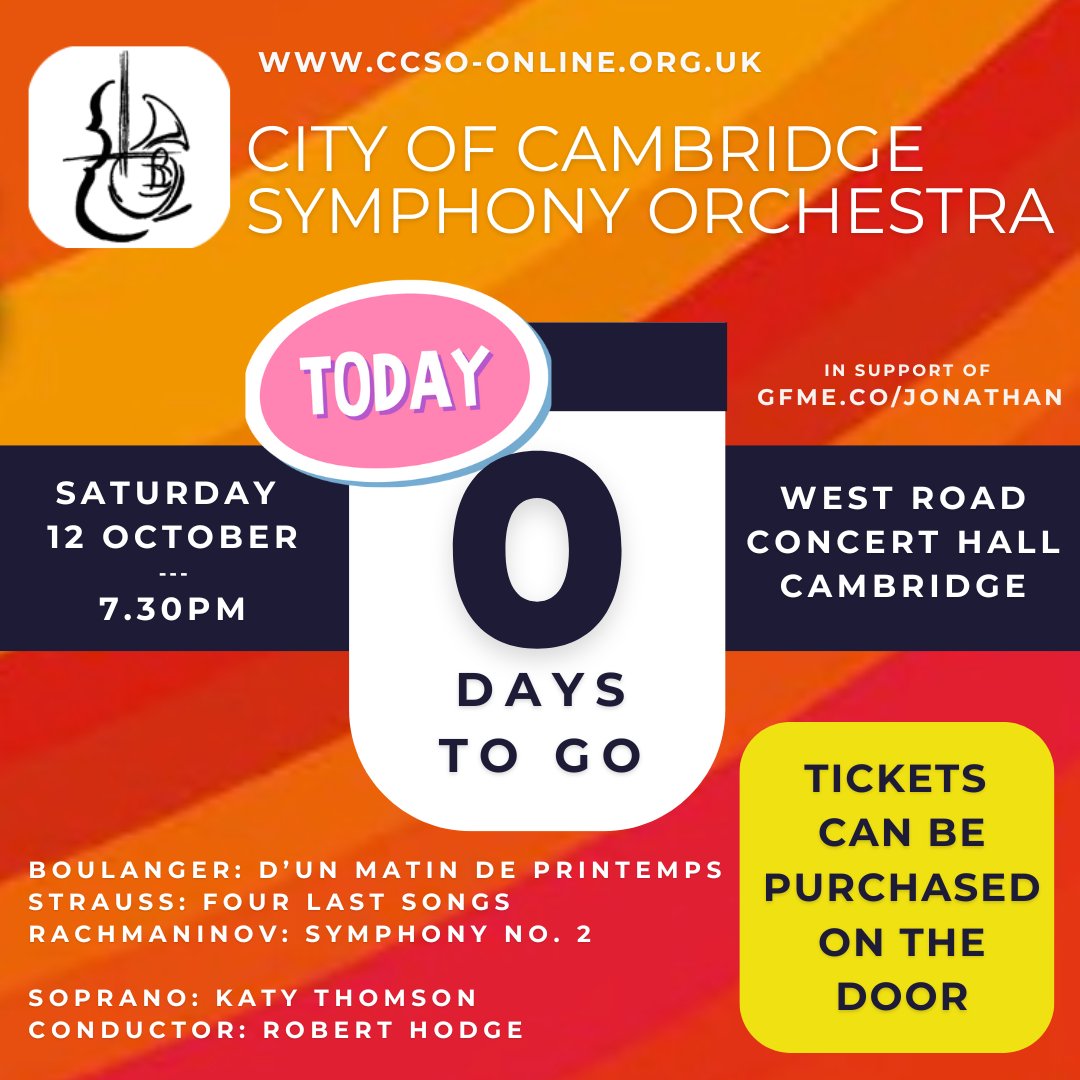 ‼️❕‼️❕‼️❕‼️

It's today! West Road Concert Hall, 12 Oct, 19:30

Rachmaninov: Symphony No 2
Strauss: Four Last Songs
Boulanger: D’un matin de printemps

Soprano: Katy Thomson

Conductor: Robert Hodge

@scottish_katy <a href="/WestRoadCH/">West Road Concert Hall</a> <a href="/R__Hodge/">Robert Hodge</a> <a href="/philippajbarton/">Philippa Barton</a>