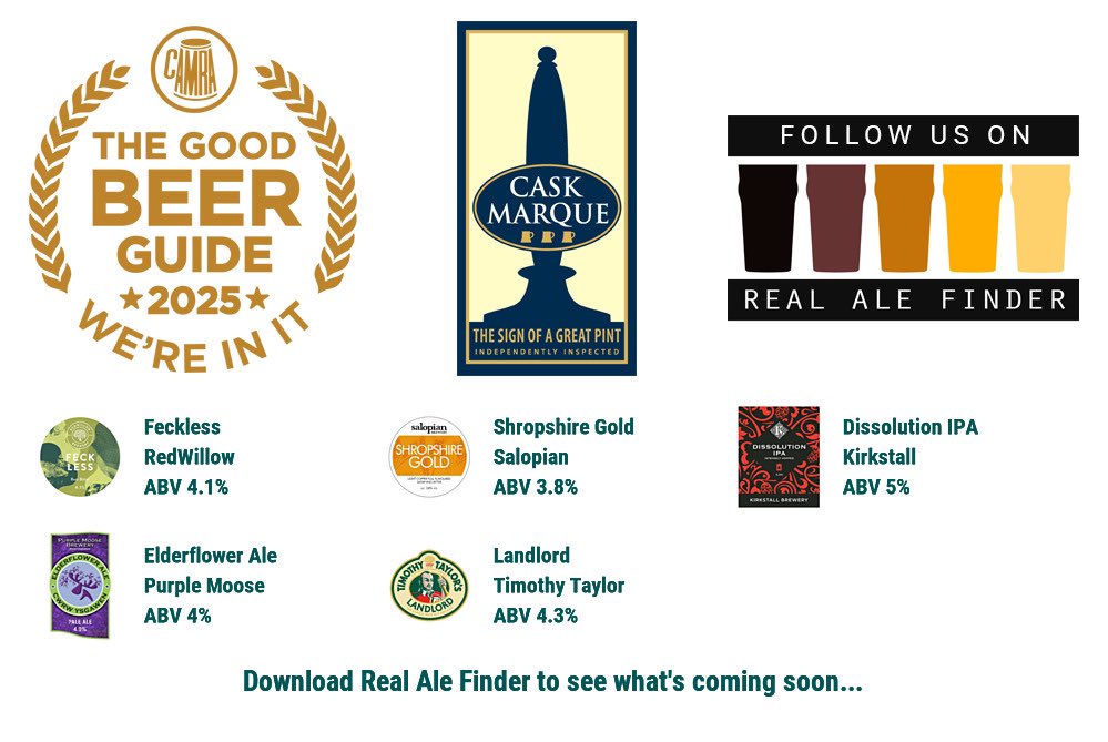 The Excelsior (@theexcelsiorli1) on Twitter photo On the bar today!
Beer Board: goo.gl/JAFZod
#goodbeerguide <a href="/CAMRA_Official/">CAMRA</a> <a href="/caskmarque/">Cask Marque</a> <a href="/redwillowbrew/">Redwillow Brewery</a> <a href="/SalopianBrewery/">Salopian Brewery</a> <a href="/kirkstallbrew/">Kirkstall Brewery</a> <a href="/PurpleMooseBrew/">Purple Moose Brewery</a> <a href="/TimothyTaylors/">Timothy Taylor's Brewery</a> <a href="/LiverpoolCAMRA/">Liverpool CAMRA</a>
#RealAleFinder #caskale #saturday #weekendvibes #beer 🍻🍻🍻 On the bar today!
Beer Board: goo.gl/JAFZod
#goodbeerguide <a href="/CAMRA_Official/">CAMRA</a> <a href="/caskmarque/">Cask Marque</a> <a href="/redwillowbrew/">Redwillow Brewery</a> <a href="/SalopianBrewery/">Salopian Brewery</a> <a href="/kirkstallbrew/">Kirkstall Brewery</a> <a href="/PurpleMooseBrew/">Purple Moose Brewery</a> <a href="/TimothyTaylors/">Timothy Taylor's Brewery</a> <a href="/LiverpoolCAMRA/">Liverpool CAMRA</a>
#RealAleFinder #caskale #saturday #weekendvibes #beer 🍻🍻🍻