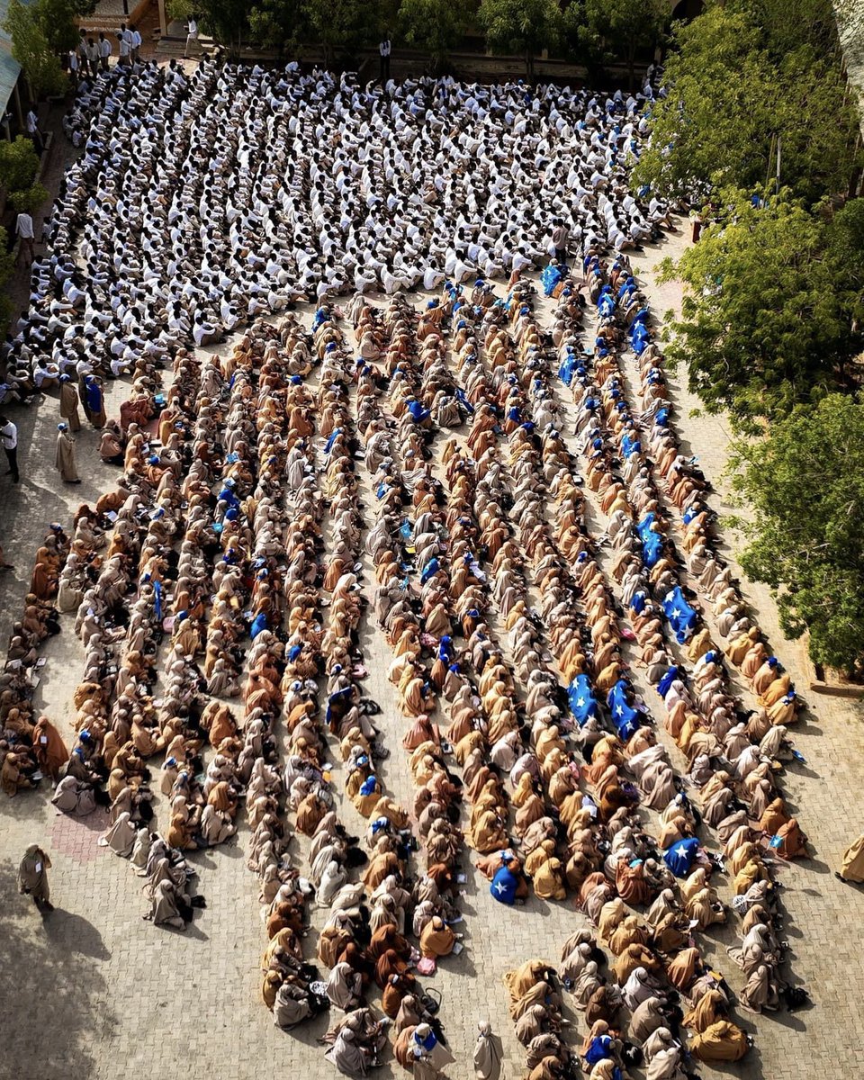 Dookhpress's tweet photo. This year, students from Gambool Secondary School celebrated the day, reflecting national pride and the ongoing hope for unity and peace in Somalia.

Courtesy: Mo Abdirahman, Dookh Press. 
#Dookhpress #SomaliFlagDay #October12 https://t.co/Zr8lD45Xoq