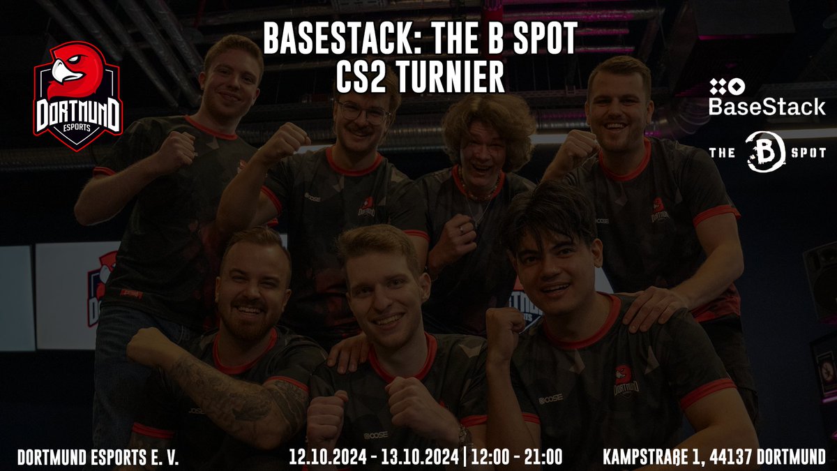 Dortmund eSports (@dortmundesports) on Twitter photo Dieses Wochenende findet das "The B Spot" CS Turnier von <a href="/target_esport/">TARGET Esports</a> im @basestackde 🙌
Erstes Spiel gegen <a href="/EntropyGaming/">Entropy</a> jetzt Live im Stream!
Line-Up: <a href="/a_grooo/">gro | Alex Gromov</a> <a href="/neunard99/">Neunard</a> <a href="/Nitschu_/">Nitschu</a> <a href="/LDakaJesko/">LD aka Jesko</a> <a href="/screayx_CS/">screayx_CS</a>
#Dortmundesports #CS2 Dieses Wochenende findet das "The B Spot" CS Turnier von <a href="/target_esport/">TARGET Esports</a> im @basestackde 🙌
Erstes Spiel gegen <a href="/EntropyGaming/">Entropy</a> jetzt Live im Stream!
Line-Up: <a href="/a_grooo/">gro | Alex Gromov</a> <a href="/neunard99/">Neunard</a> <a href="/Nitschu_/">Nitschu</a> <a href="/LDakaJesko/">LD aka Jesko</a> <a href="/screayx_CS/">screayx_CS</a>
#Dortmundesports #CS2