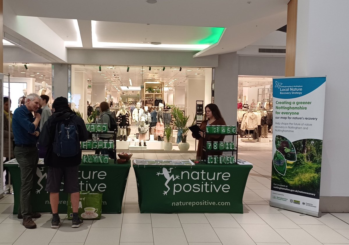 If you're in the Victoria Centre today come along to speak to the team about the Local Nature Recovery Strategy. Tell us why nature is important to you #naturerecovery #biodiversity <a href="/MyNottingham/">🏹 My Nottingham</a> <a href="/NottsCC/">Nottinghamshire County Council</a> <a href="/naturepositive_/">Nature Positive</a>