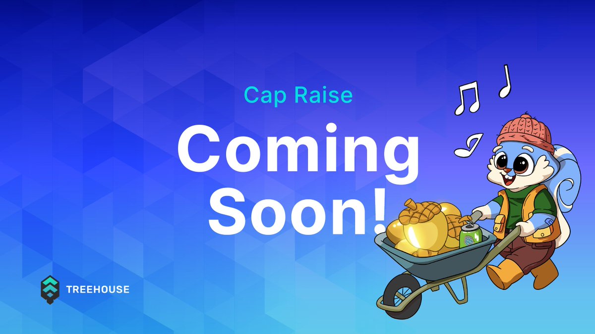 $tETH Vault Cap is about to increase! 🔥

The Squirrels are gearing up to unlock more Market Efficiency Yield (MEY) with Liquid Staking 2.0 🐿️

The countdown begins...

More on $tETH strategy 👇
treehouse.finance/blog/branching…

#Treehouse #SquirrelArmy #GoNuts #FixedIncomeLayer