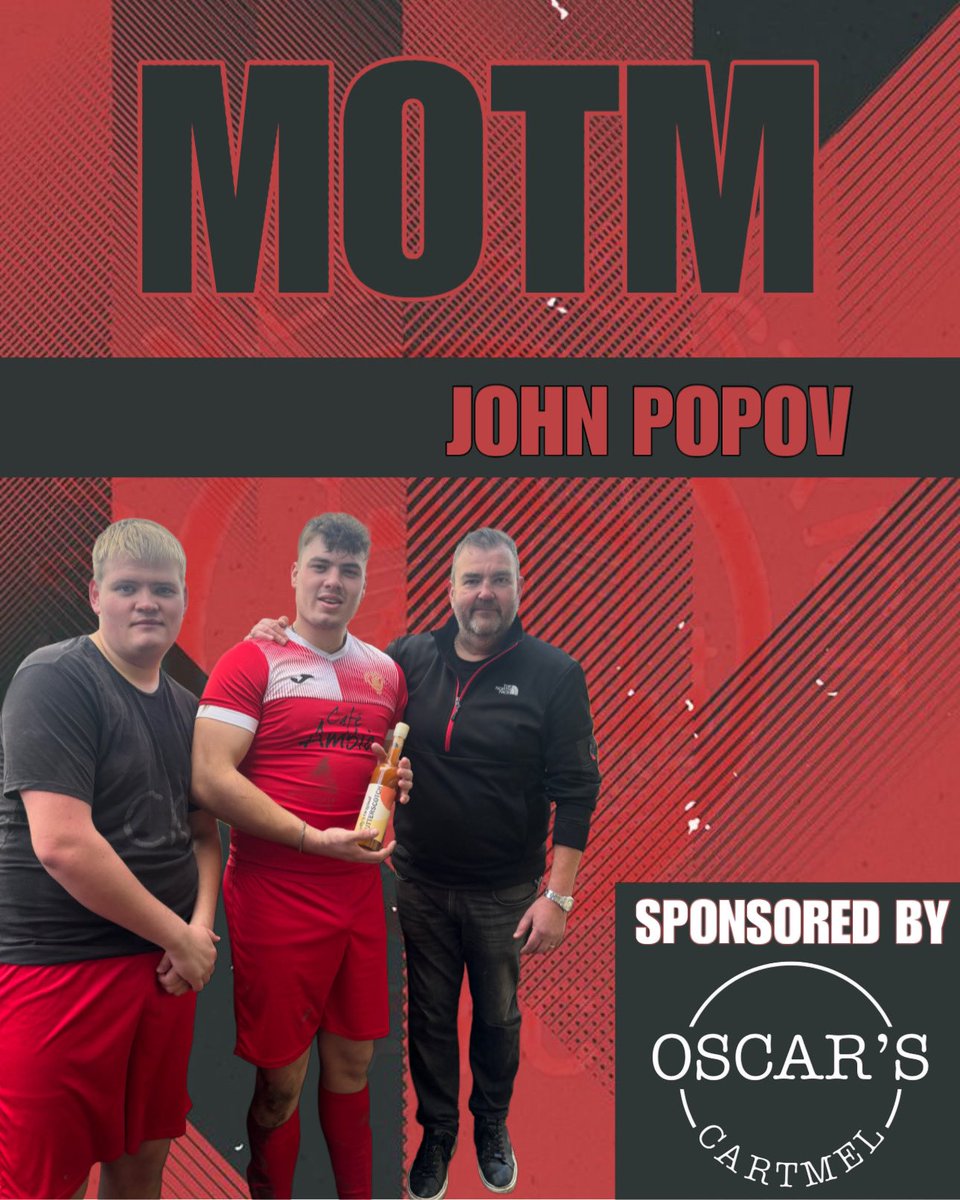 Cartmel AFC (C) (@cartmelafc) on Twitter photo 🔴⚫️ FULL TIME 🔴⚫️
Cartmel Res 3-2 Carnforth Rangers
After being 2-0 down the lads battled and scored 3 quick goals at the end to keep our unbeaten run going.
After 1 year out super sub John Popov picks up MOTM award sponsored by <a href="/UnsworthsBrewer/">Unsworth's Brewery</a> & Oscars Cartmel. 🔴⚫️ FULL TIME 🔴⚫️
Cartmel Res 3-2 Carnforth Rangers
After being 2-0 down the lads battled and scored 3 quick goals at the end to keep our unbeaten run going.
After 1 year out super sub John Popov picks up MOTM award sponsored by <a href="/UnsworthsBrewer/">Unsworth's Brewery</a> & Oscars Cartmel.