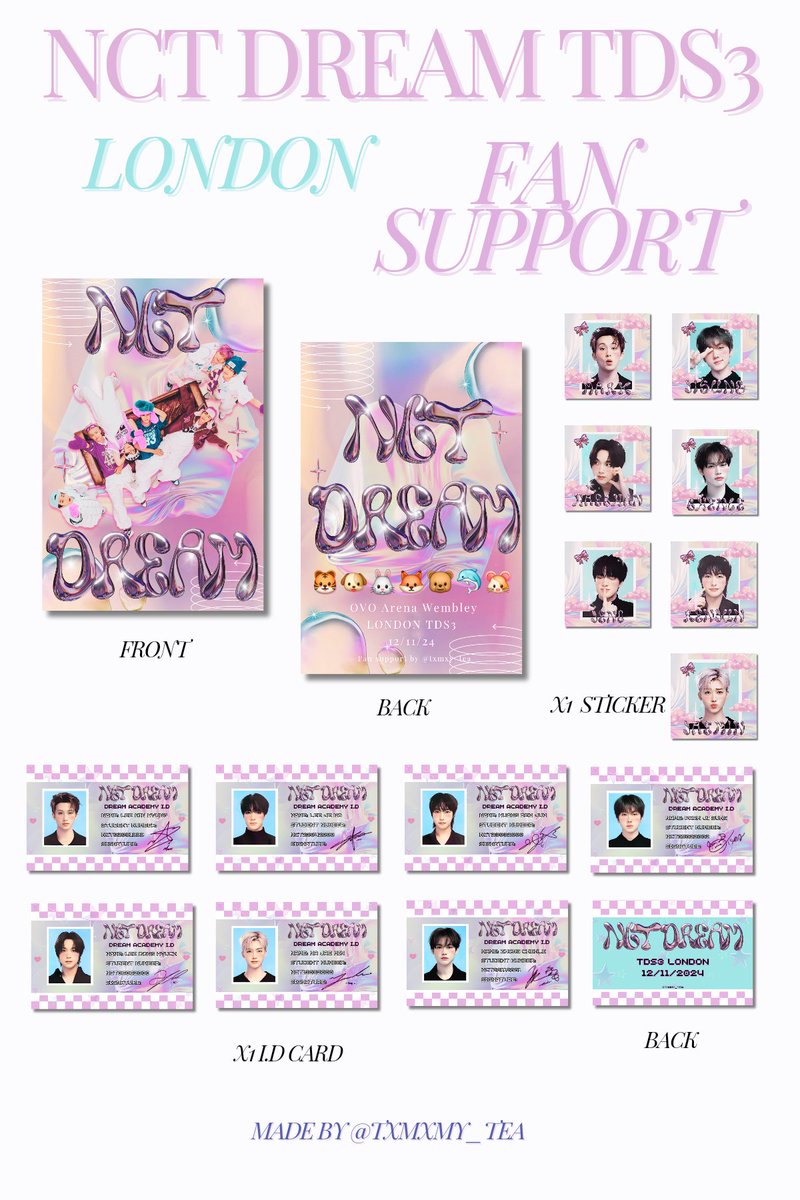 txmxy_tea's tweet photo. NCT DREAM Tds3 Freebies
London ♡Ovo Arena Wembley ♡

Each Freebie pack will be random
♡1 postcard
♡1 random I.D
♡1 holographic sticker

Likes and shares are appreciated ♡
See you all on the day!

#NCTDREAM_THEDREAMSHOW3 #nctdream #TDS3 https://t.co/LoEqYhcR7E