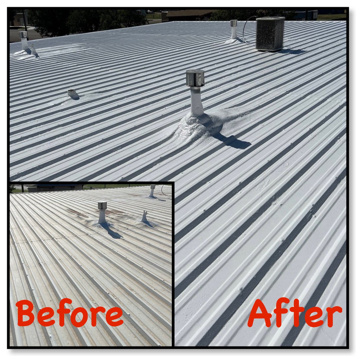 StanfieldI98515's tweet photo. What a difference a fresh roof coating makes! 🏢✨

Roof coatings can provide increased weather resistance, higher energy efficiency, and manufacturer warranty protection. Plus they look 💯!

#StanfieldRoofing #EnergyEfficiency #RoofUpgrade  #CommercialRoofing https://t.co/ygKgiFuyWD